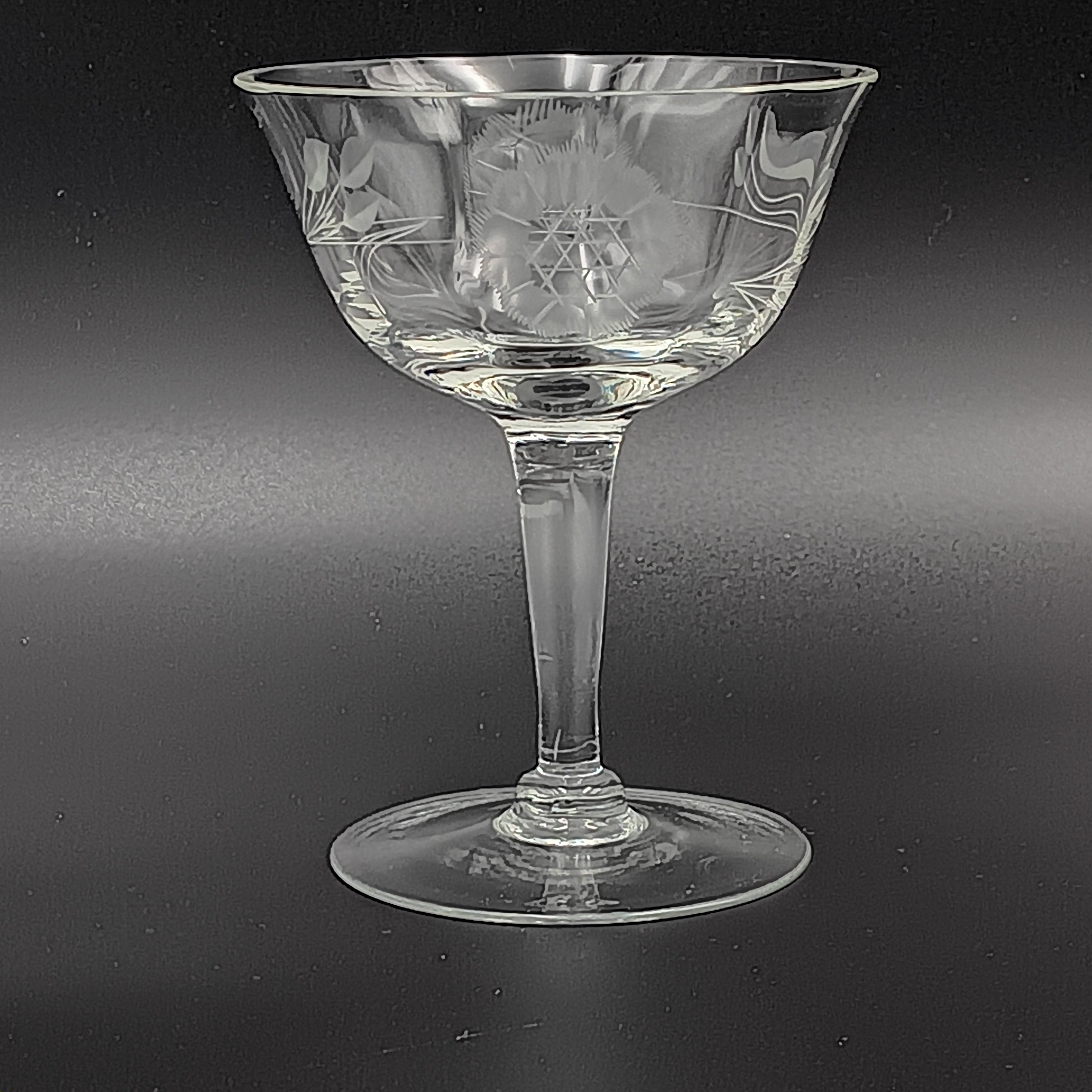W J Hughes Cornflower Pattern 4¼" Liquor Cocktail Glass