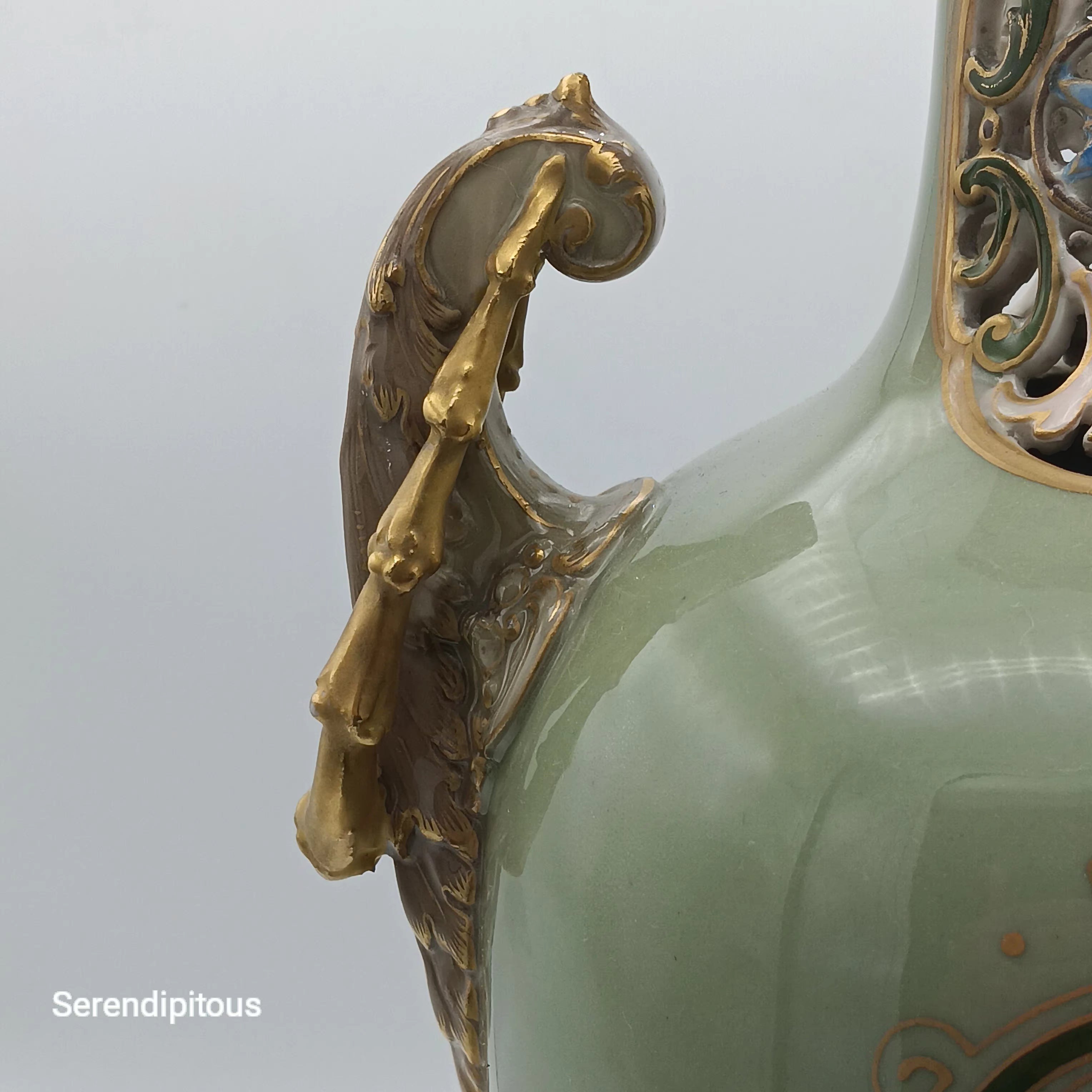 Rare Art Nouveau Porcelain – Ernst Wahliss Cherub Vase, Austria c.1900
