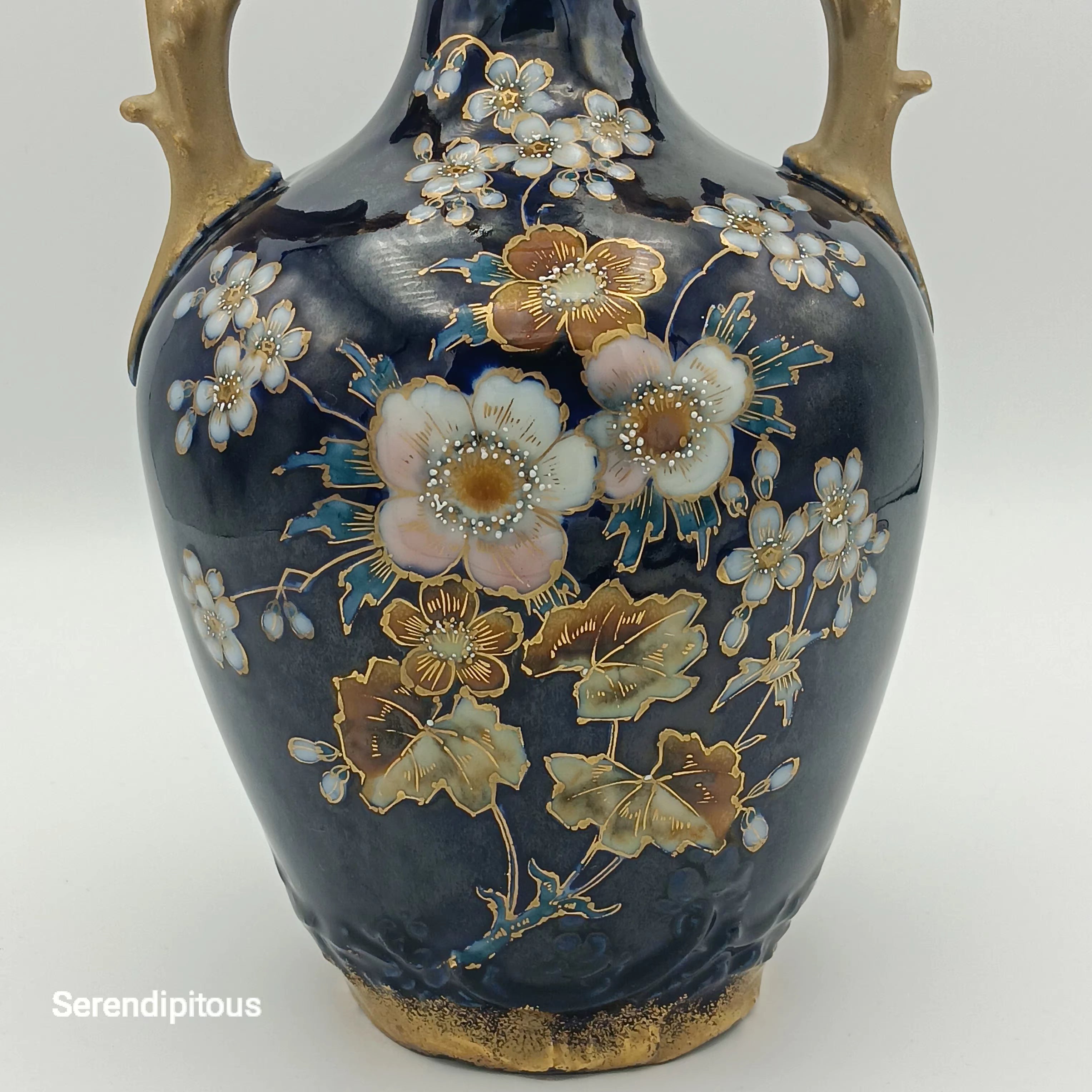 Ornate Opulence: Amphora’s Floral Fantasy in Cobalt & Gold