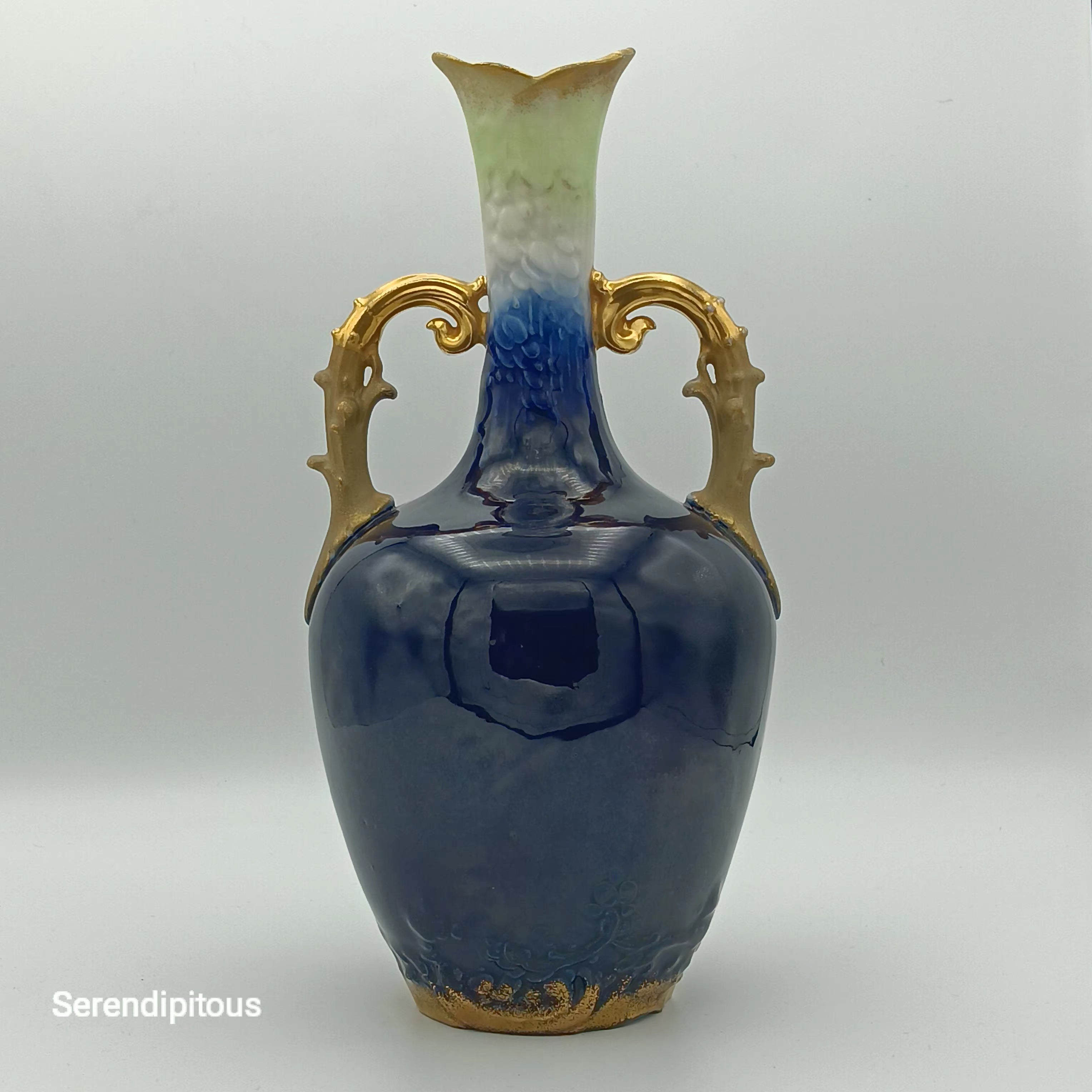 Ornate Opulence: Amphora’s Floral Fantasy in Cobalt & Gold