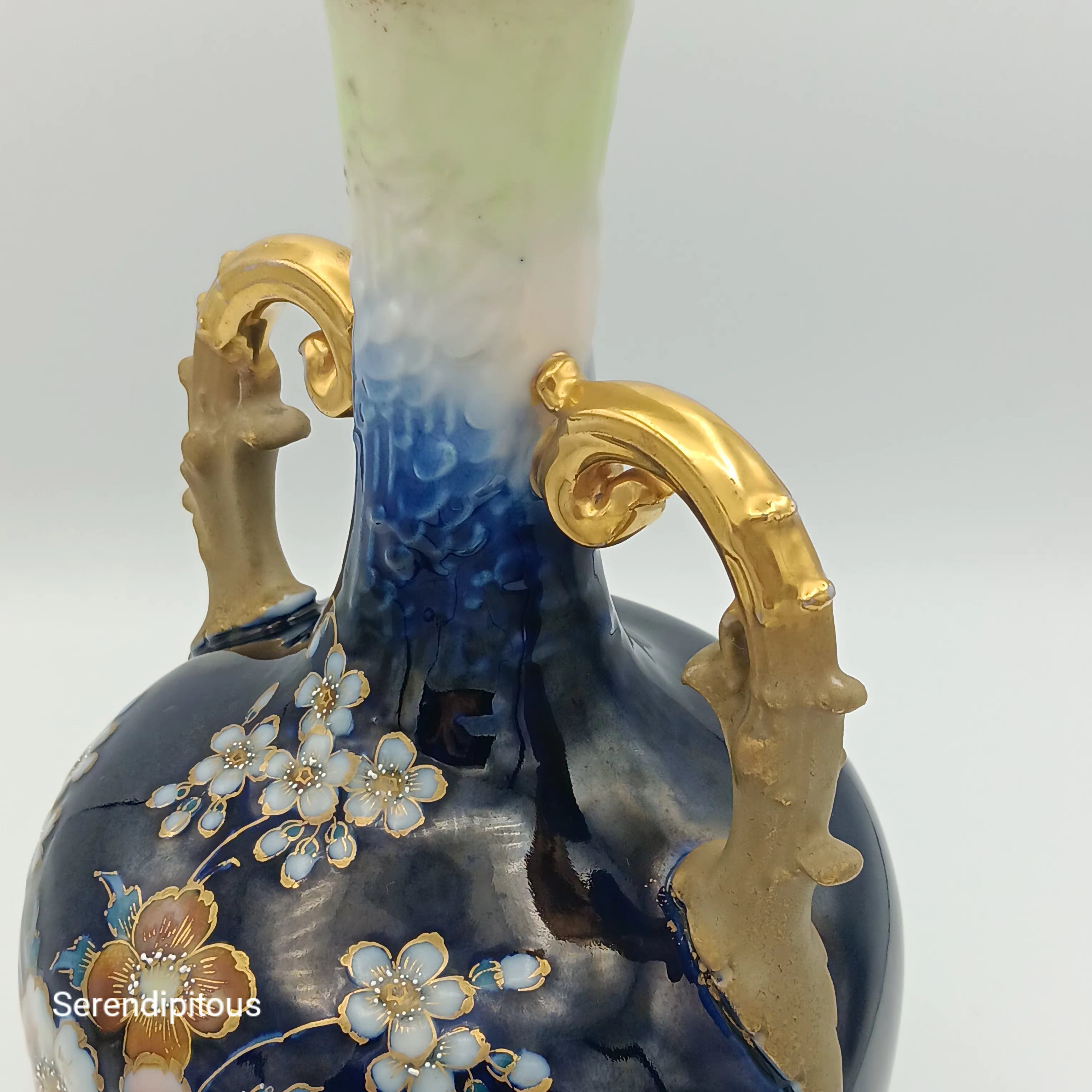 Ornate Opulence: Amphora’s Floral Fantasy in Cobalt & Gold