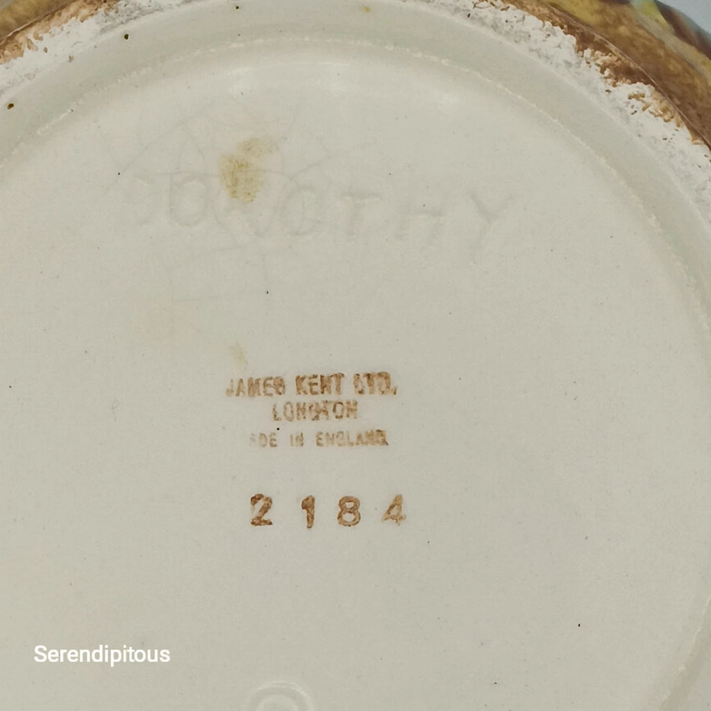 Vintage James Kent Ltd. Floral Pitcher Vase – Hand-Signed by Dorothy, Vine & Bloom Design