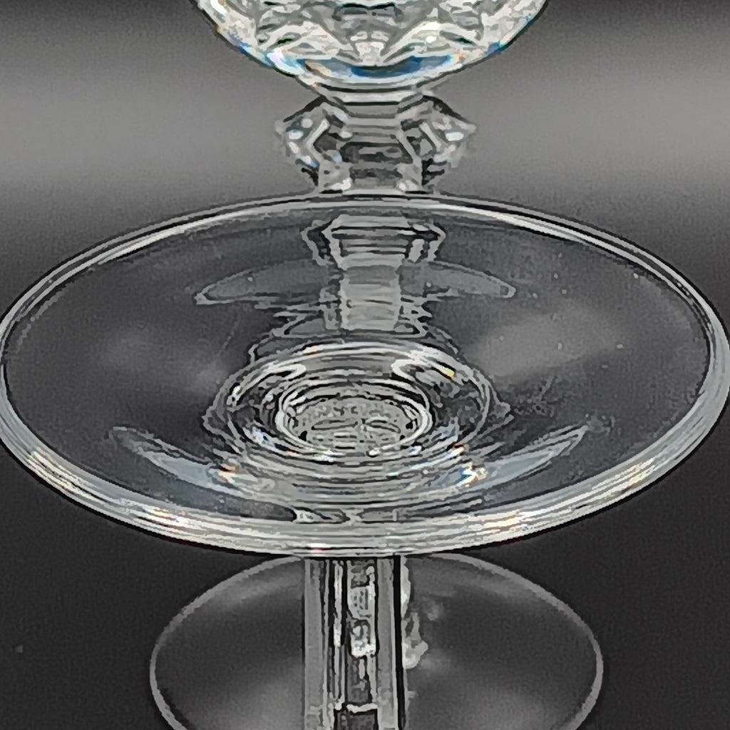 Vintage Crystal Wine Goblet - Etched Floral Design