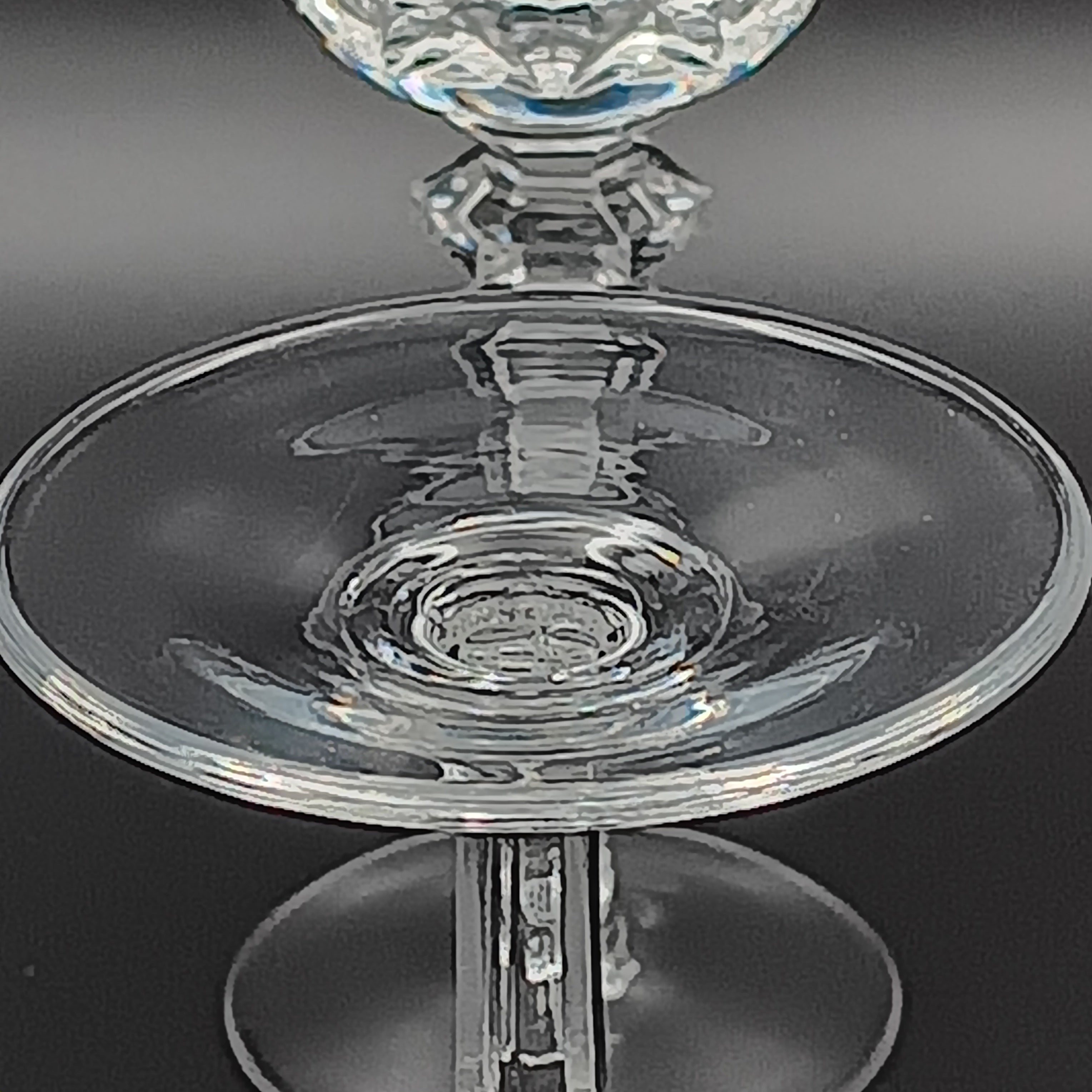 Vintage Crystal Wine Goblet - Etched Floral Design
