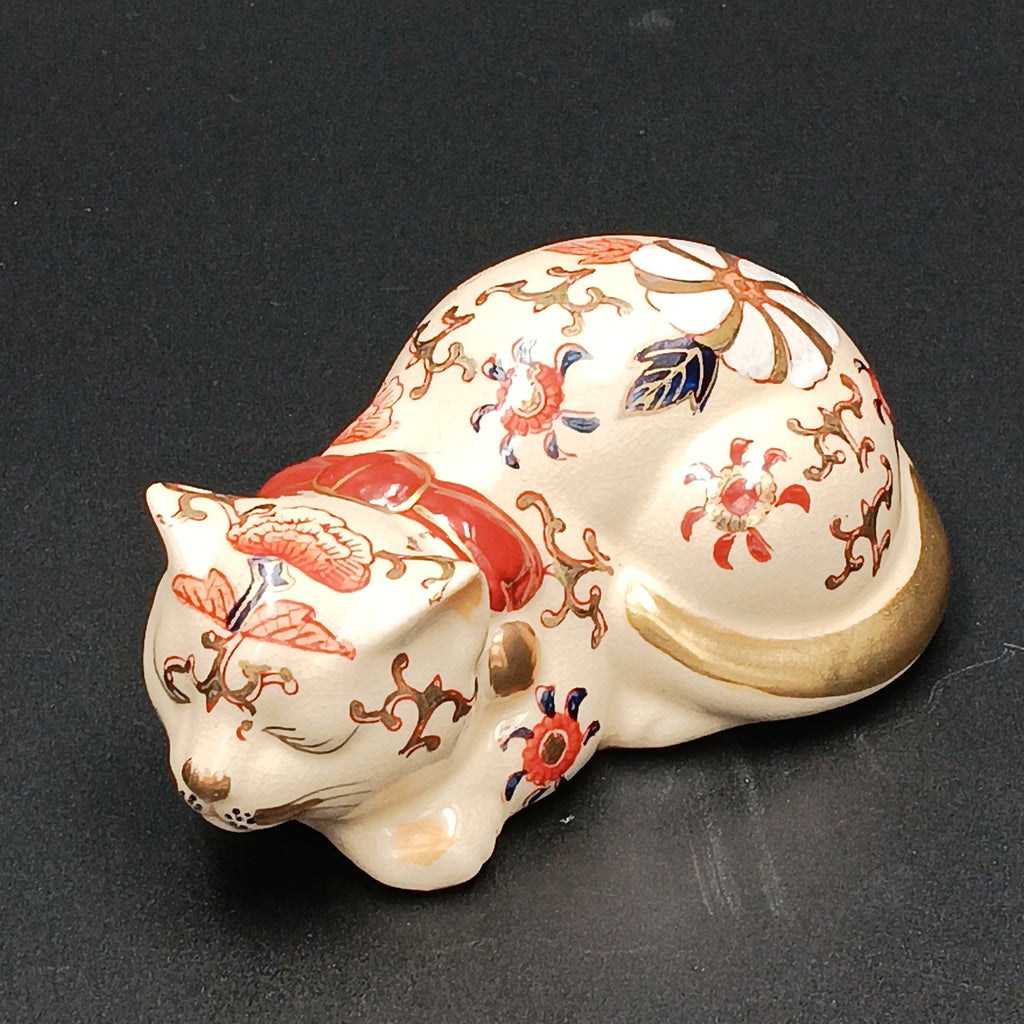 Vintage Takahashi "Nemuri Neko" Porcelain Cat Figurine