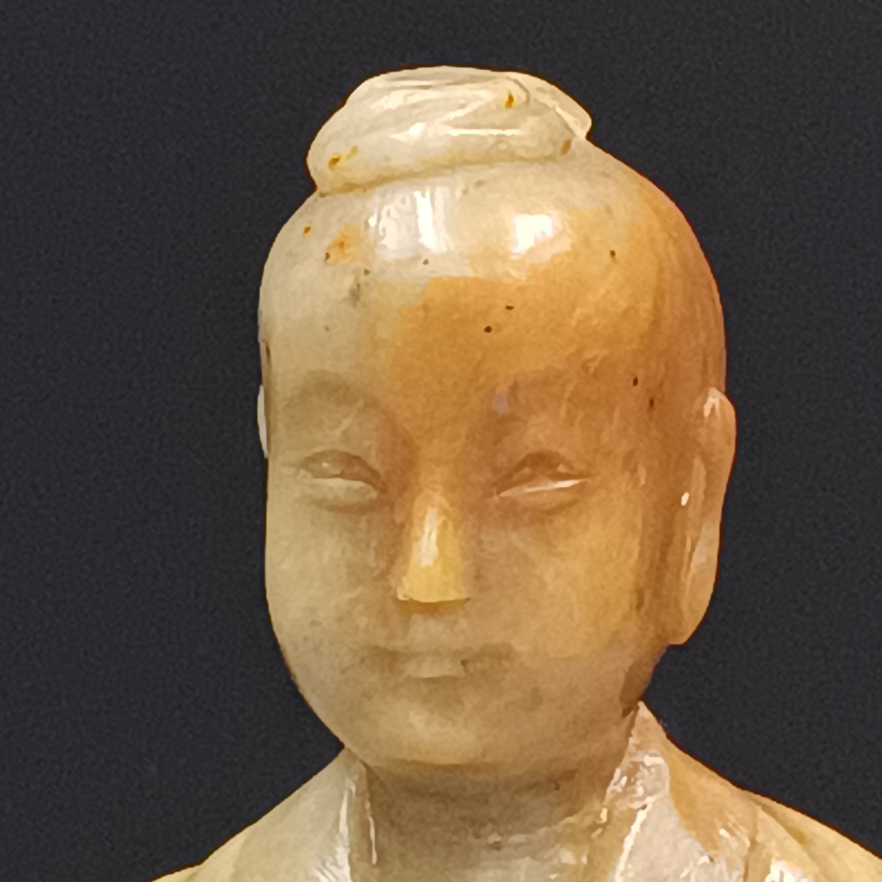 Hand Carved Soapstone figurine of 'Lan Caihe', One of the Eight Immortals in Chinese Taoism