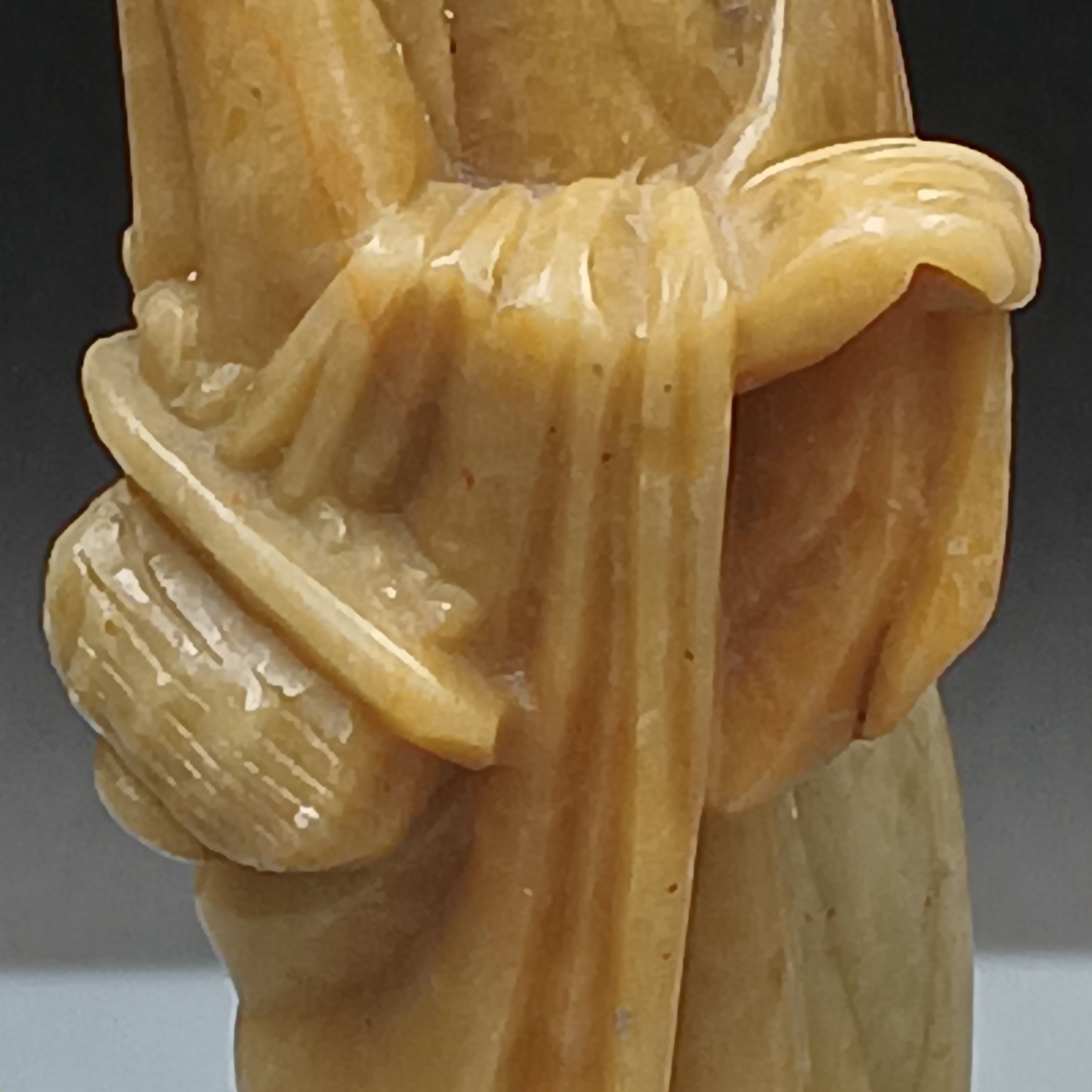 Hand Carved Soapstone figurine of 'Lan Caihe', One of the Eight Immortals in Chinese Taoism