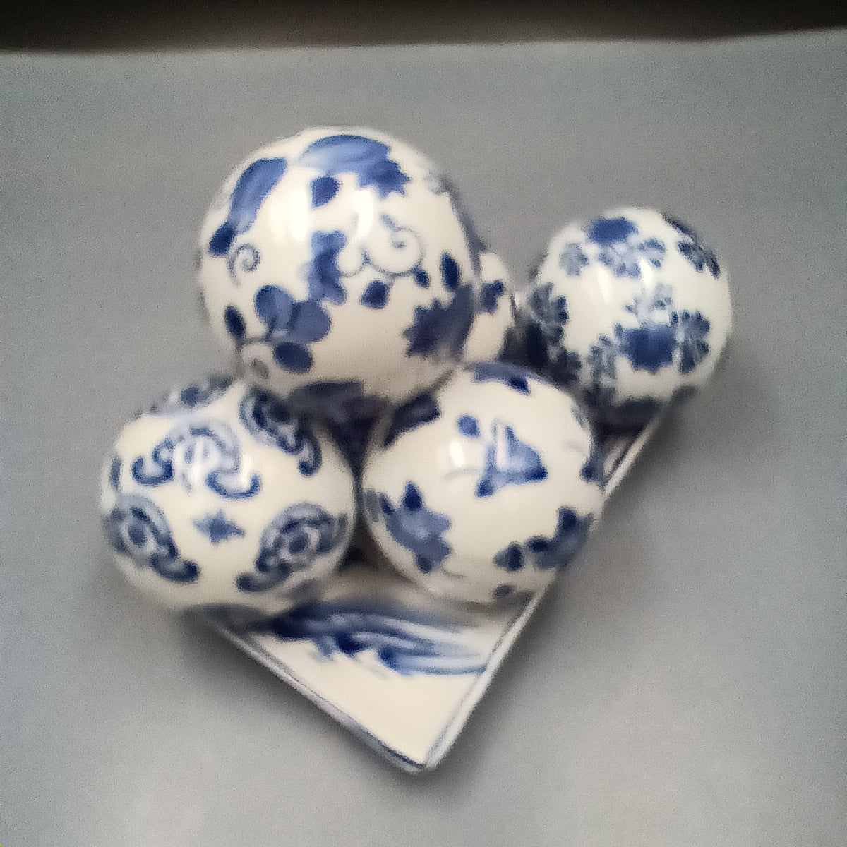 Kesywale Blue & White Porcelain Orbs (3" Diameter)