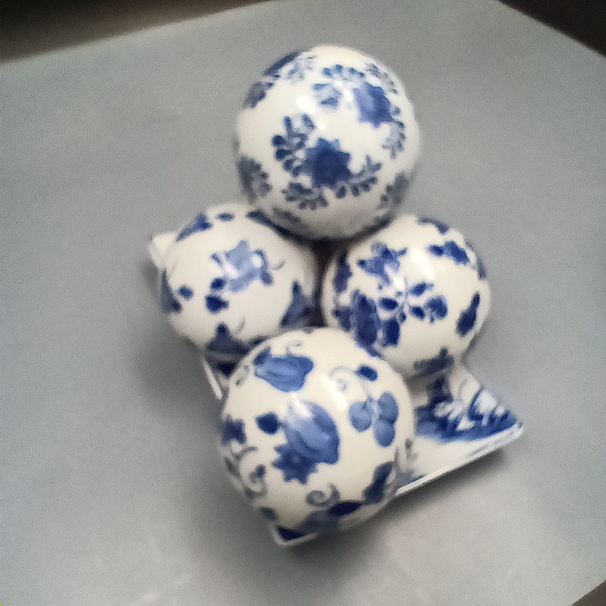 Kesywale Blue & White Porcelain Orbs (3" Diameter)