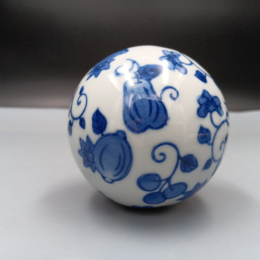 Kesywale Blue & White Porcelain Orbs (3" Diameter)