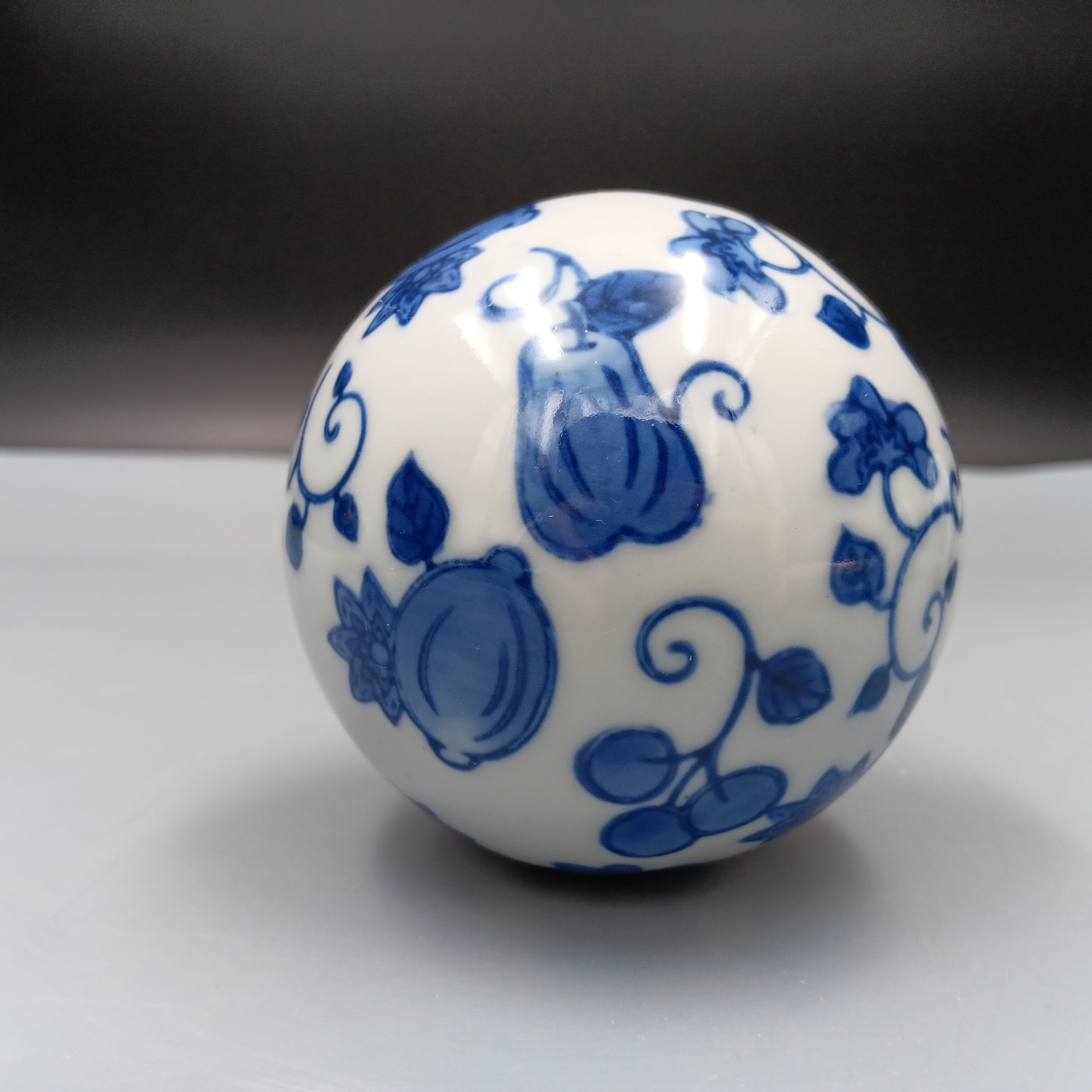 Kesywale Blue & White Porcelain Orbs (3" Diameter)
