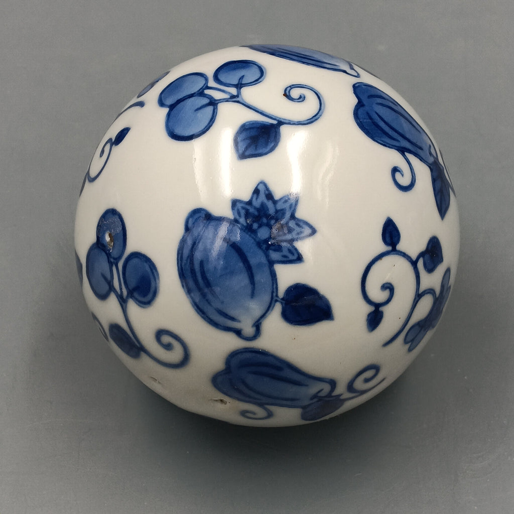 Kesywale Blue & White Porcelain Orbs (3" Diameter)