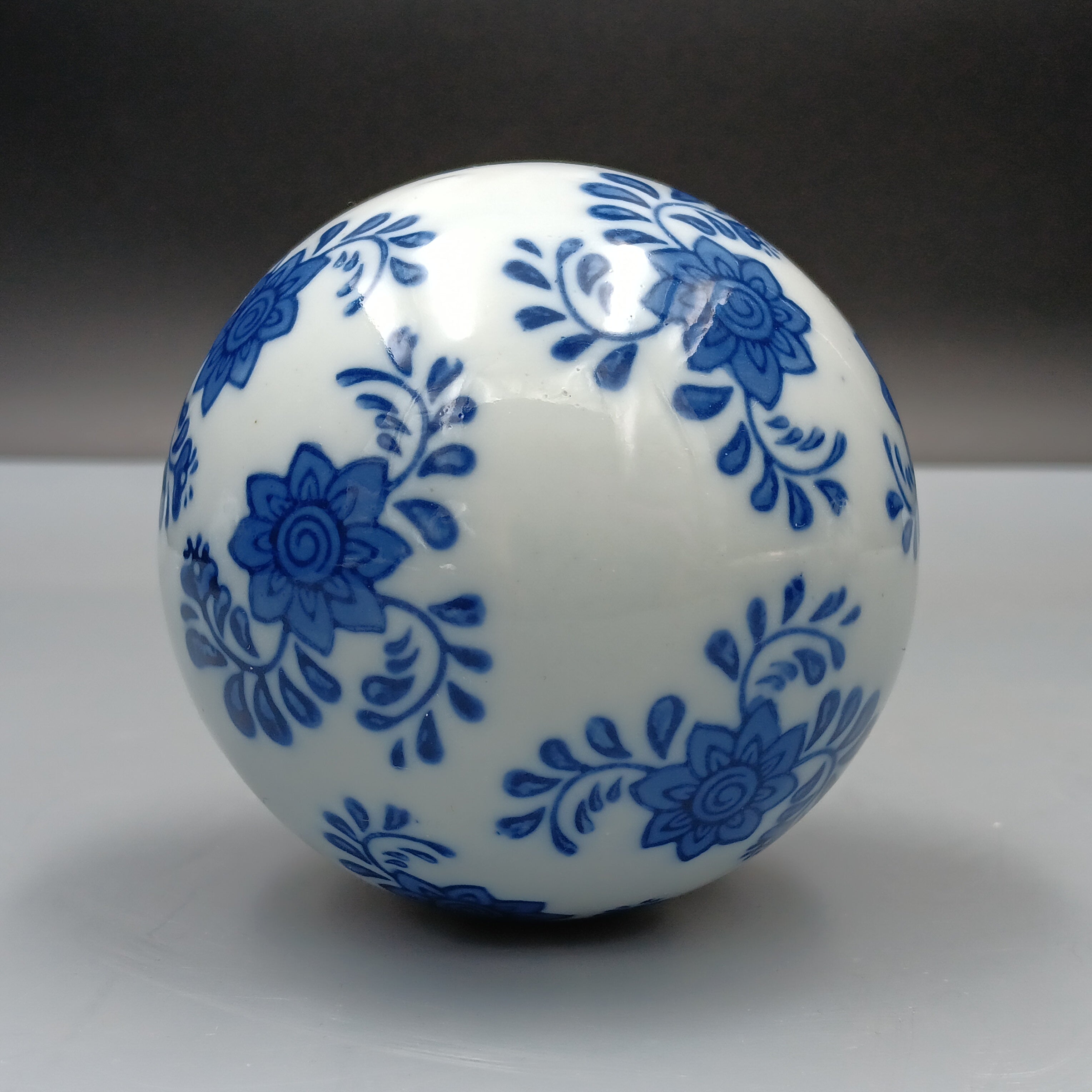 Kesywale Blue & White Porcelain Orbs (3" Diameter)