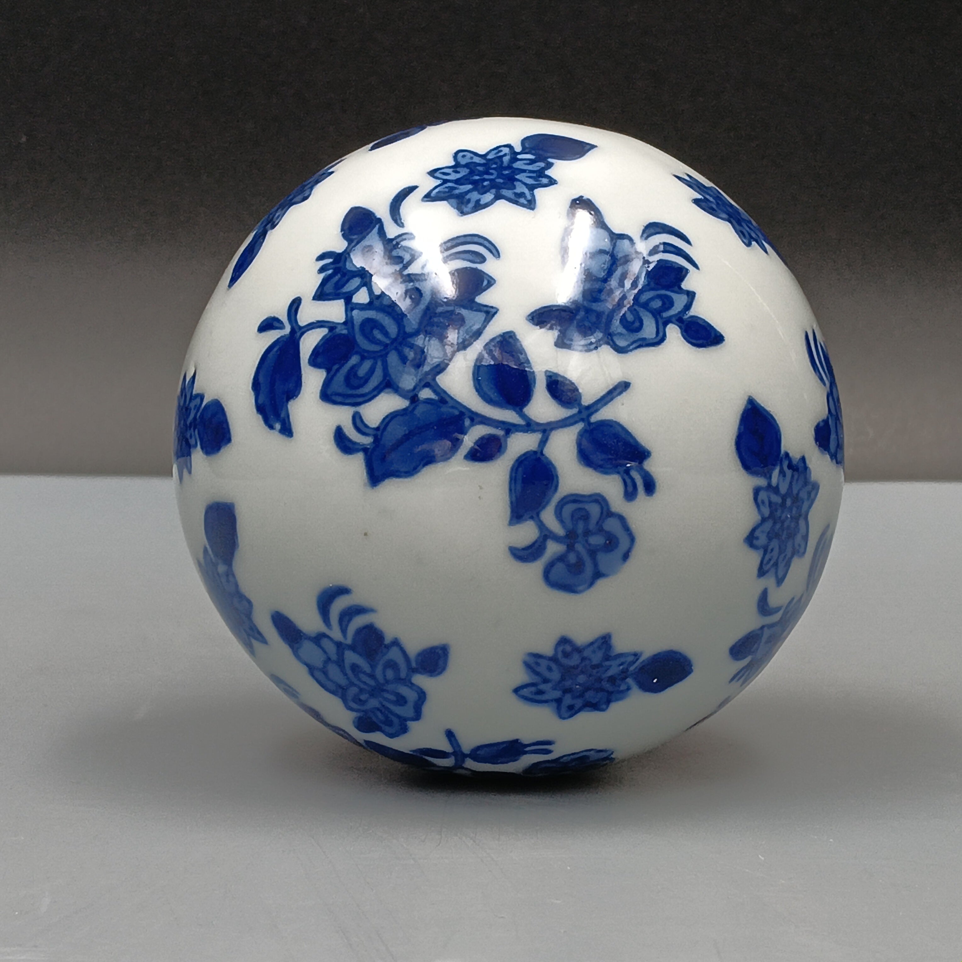 Kesywale Blue & White Porcelain Orbs (3" Diameter)