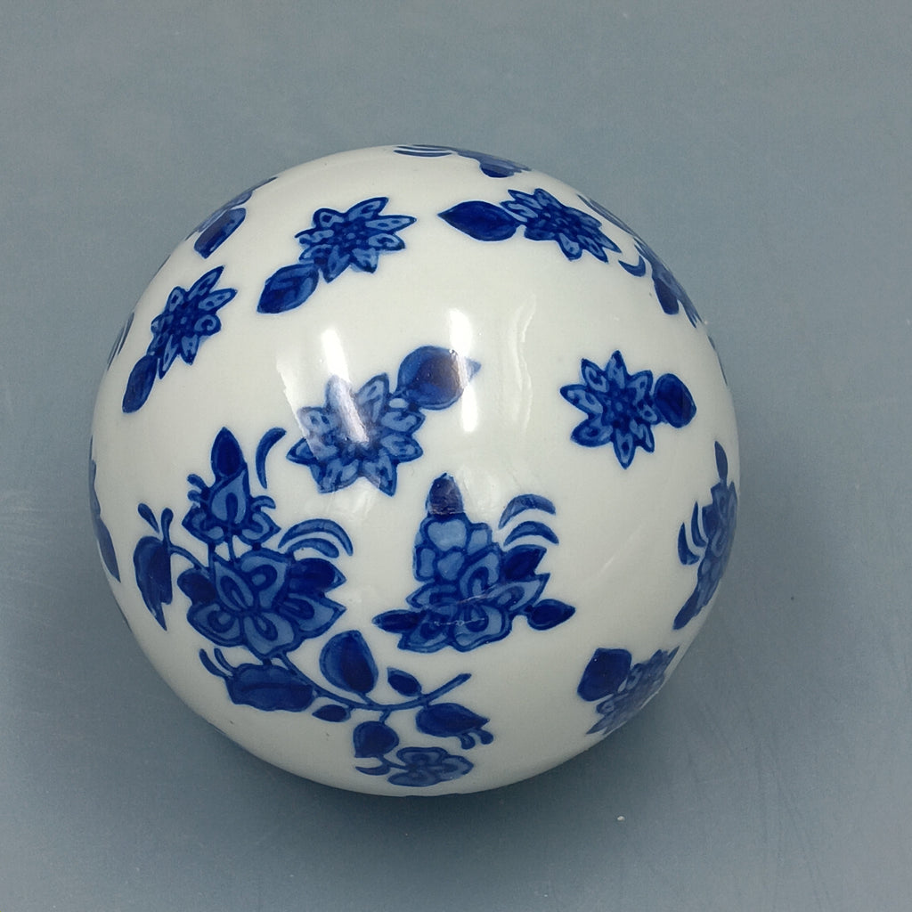 Kesywale Blue & White Porcelain Orbs (3" Diameter)