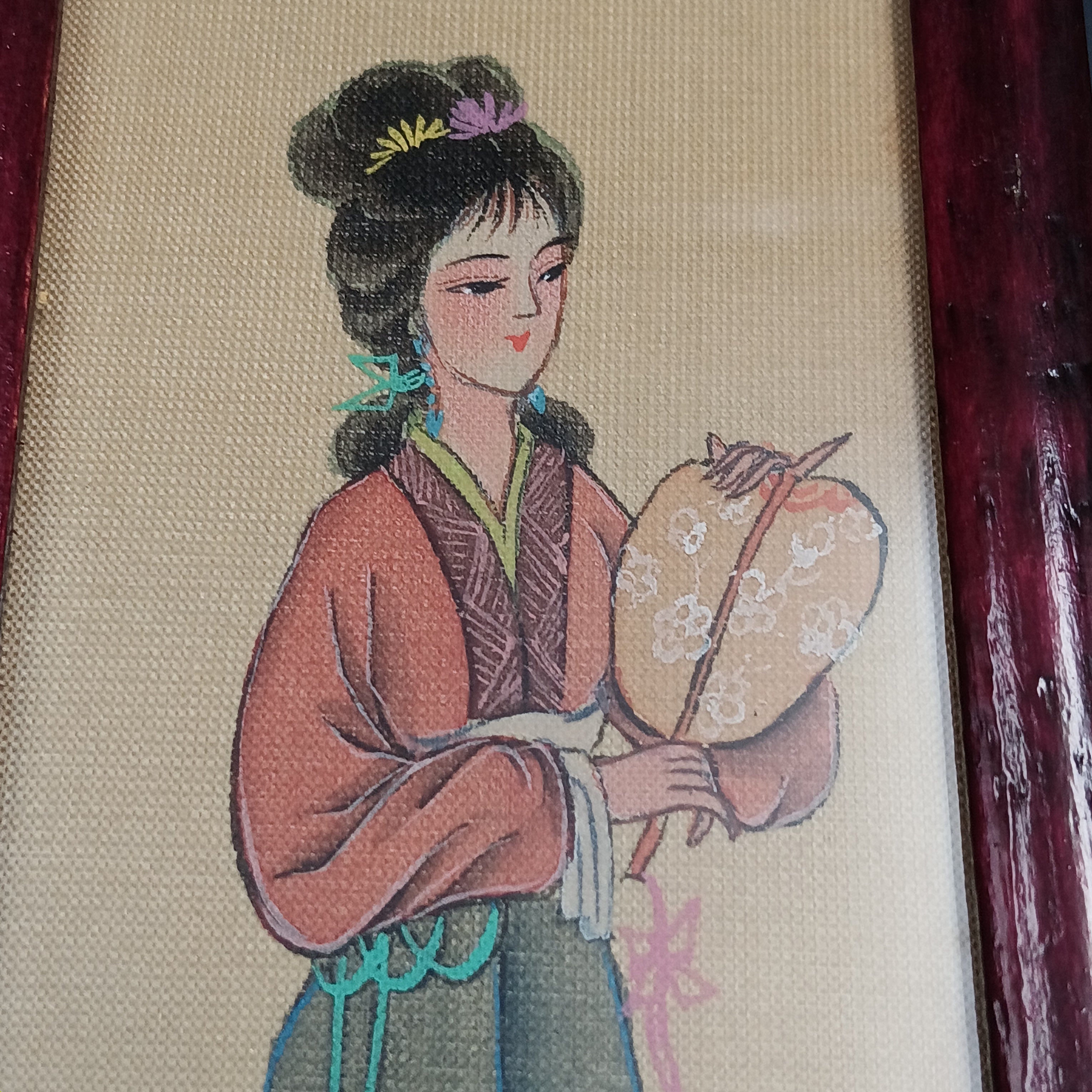 Miniature Decorative Folding Screen – Traditional Images in Printed Panels