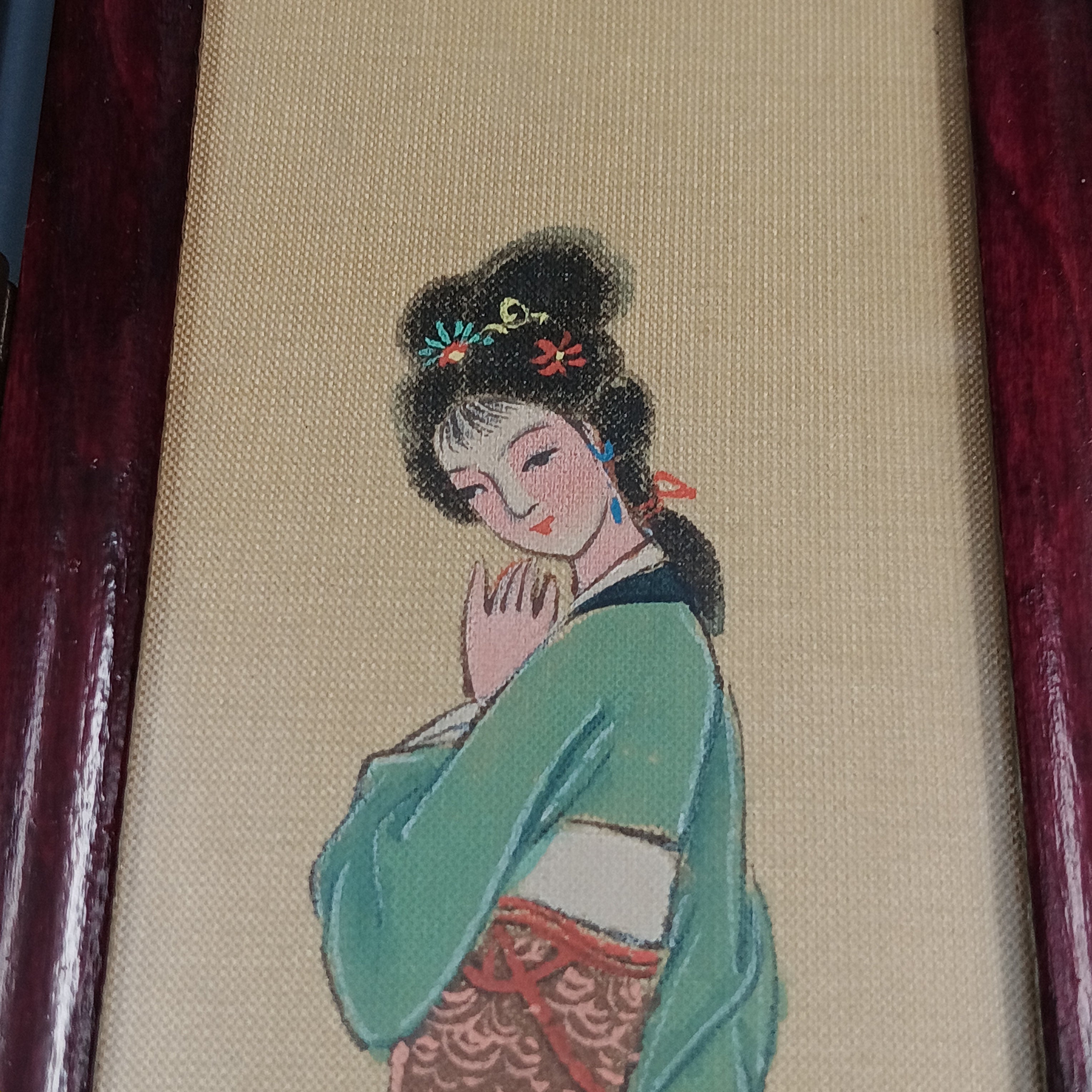 Miniature Decorative Folding Screen – Traditional Images in Printed Panels
