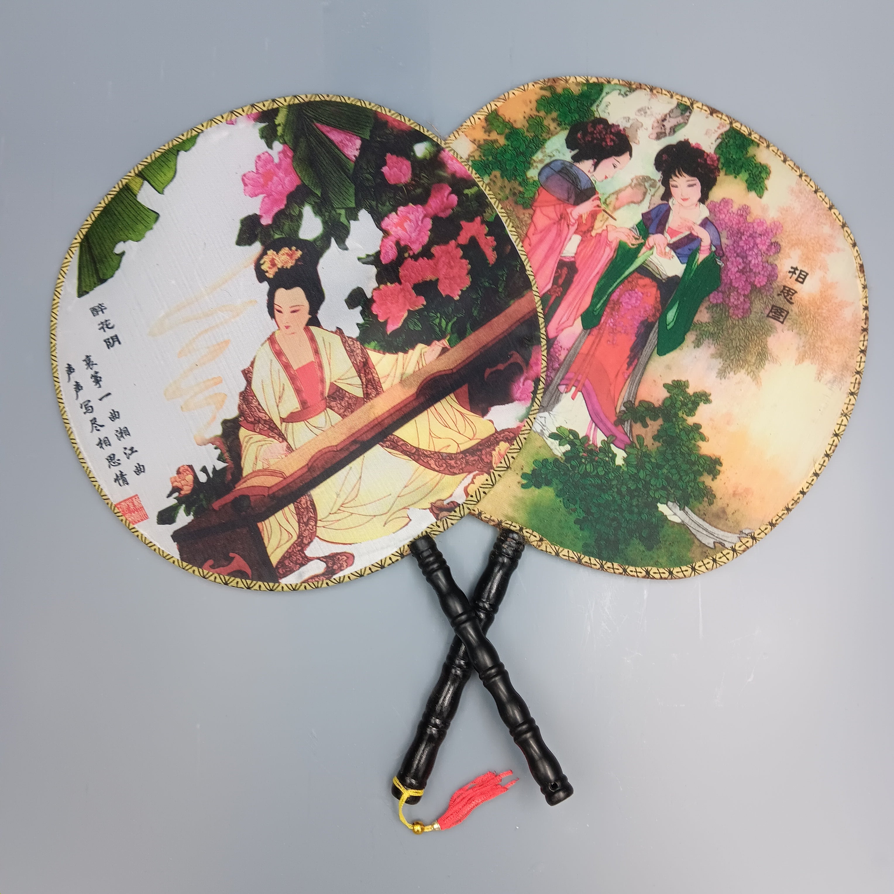 Traditional Chinese Silk Fans – “Autumn Reverie” & “Portrait of Longing”