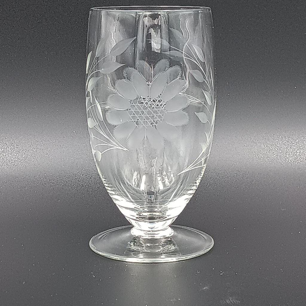W.J. Hughes Cornflower Crystal Juice Glass – 5" Vintage Elegance