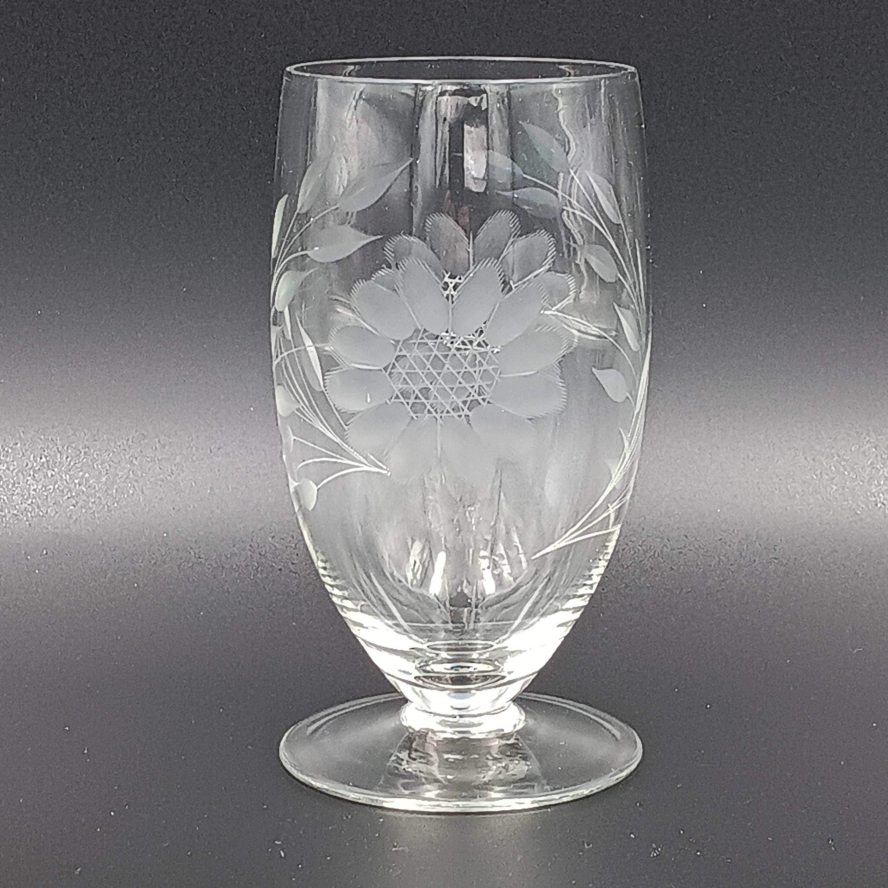 W.J. Hughes Cornflower Crystal Juice Glass – 5" Vintage Elegance
