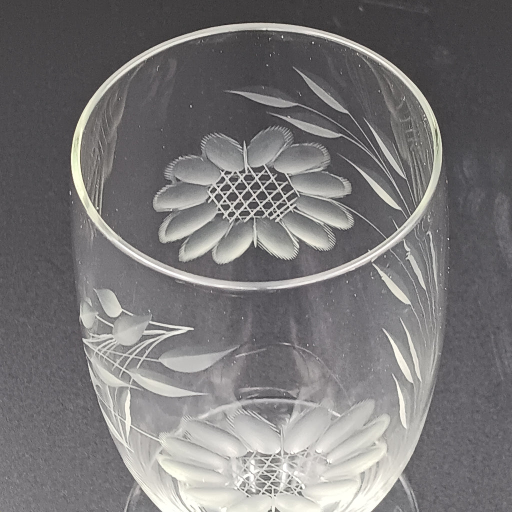 W.J. Hughes Cornflower Crystal Juice Glass – 5" Vintage Elegance