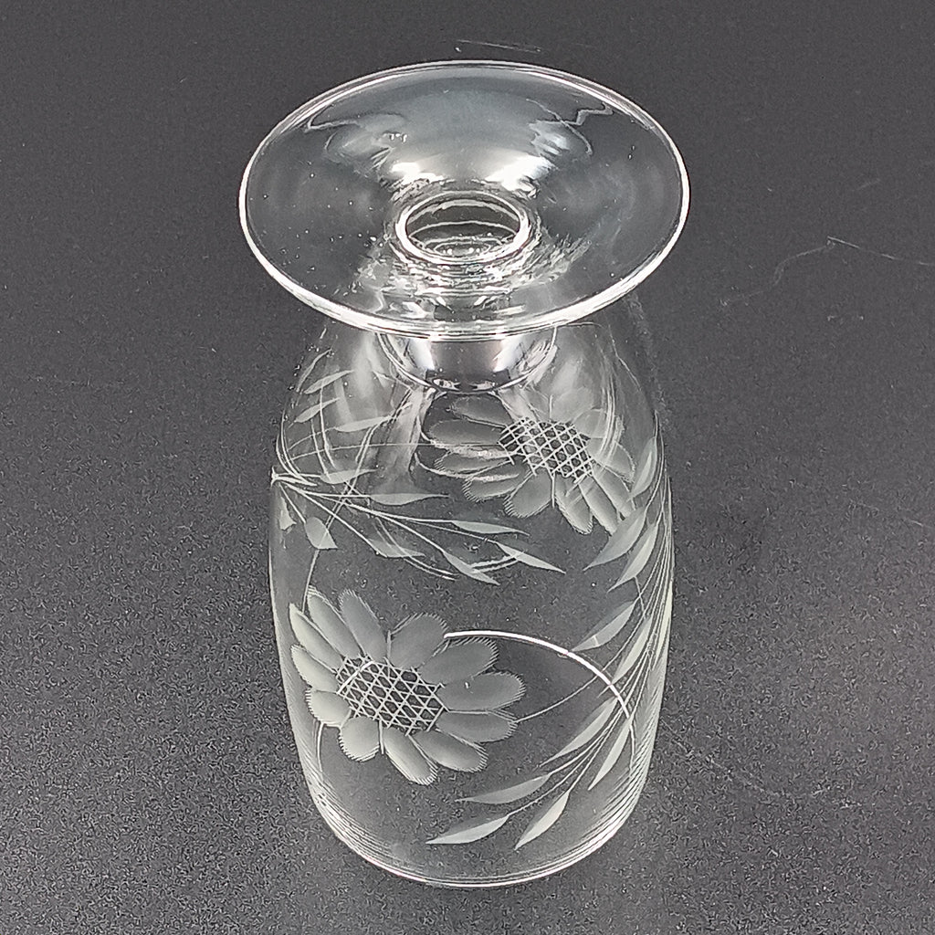 W.J. Hughes Cornflower Crystal Juice Glass – 5" Vintage Elegance