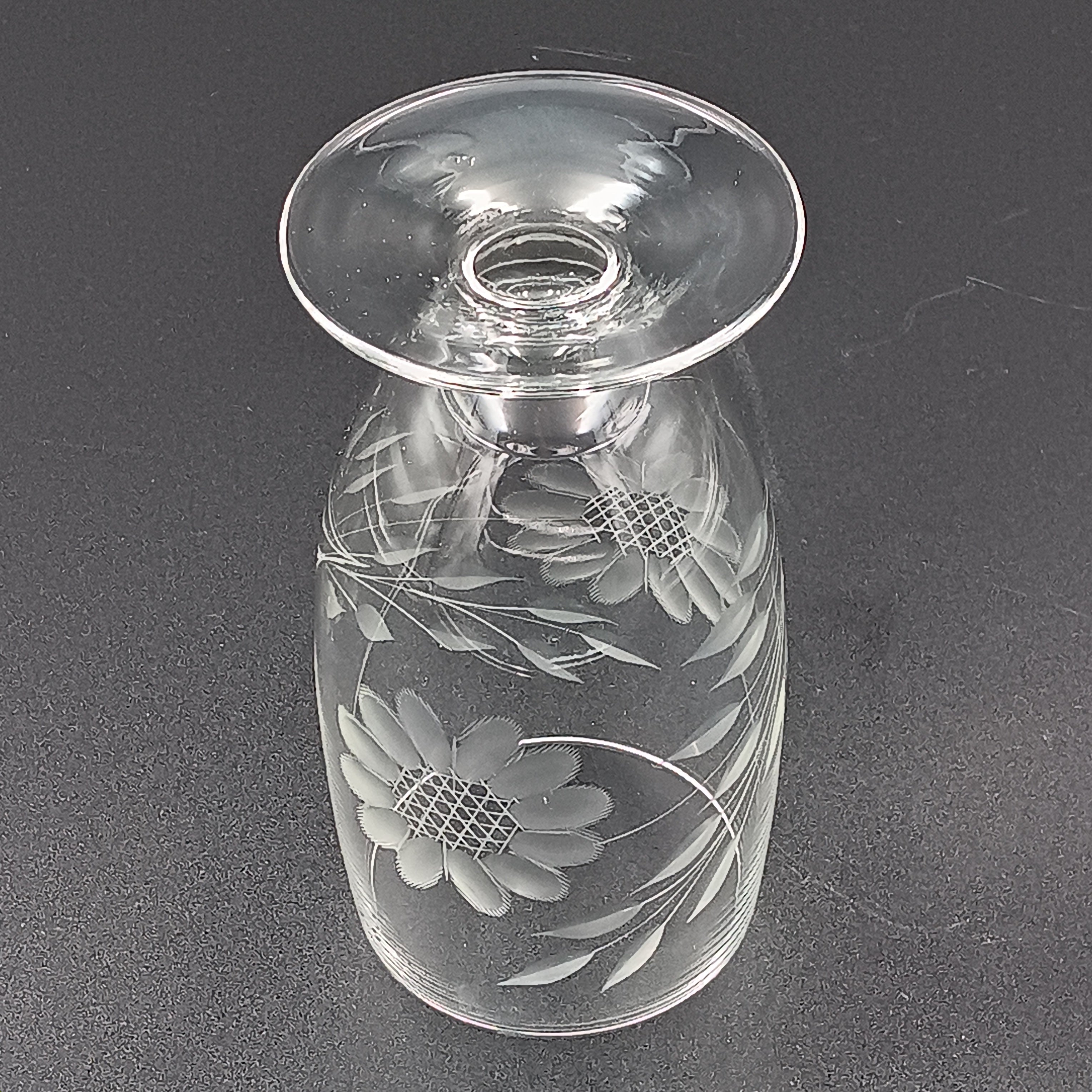 W.J. Hughes Cornflower Crystal Juice Glass – 5" Vintage Elegance