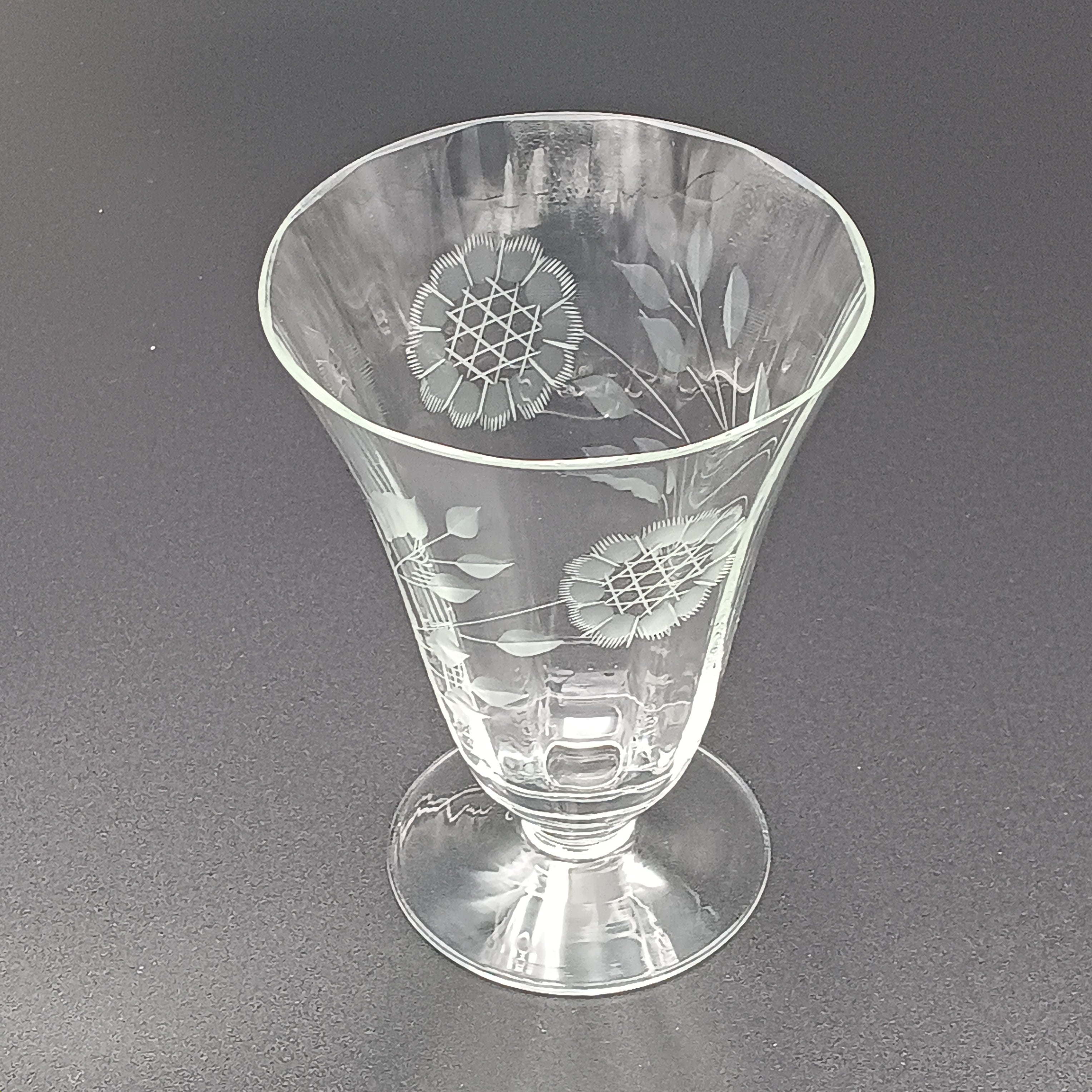 W J Hughes Cornflower Crystal Footed Tumbler – 4 7/8"