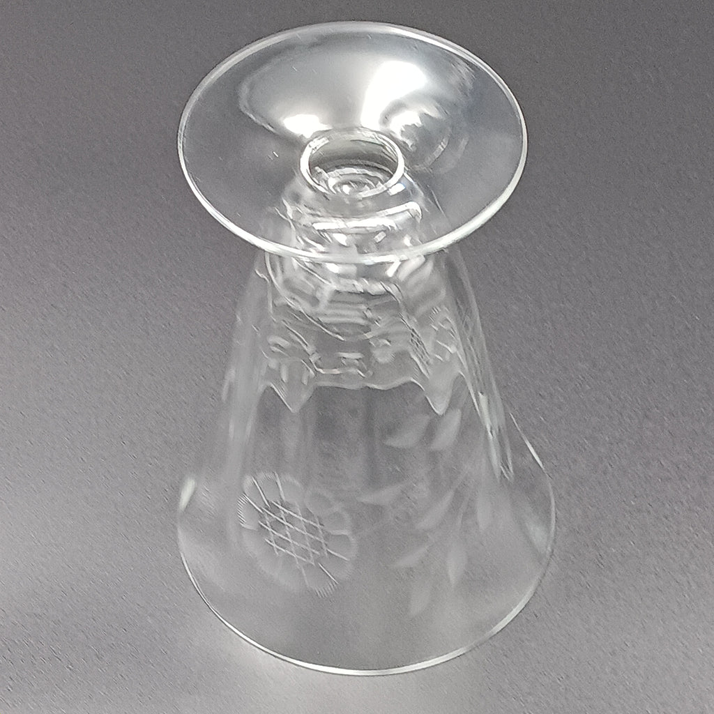W J Hughes Cornflower Crystal Footed Tumbler – 4 7/8"