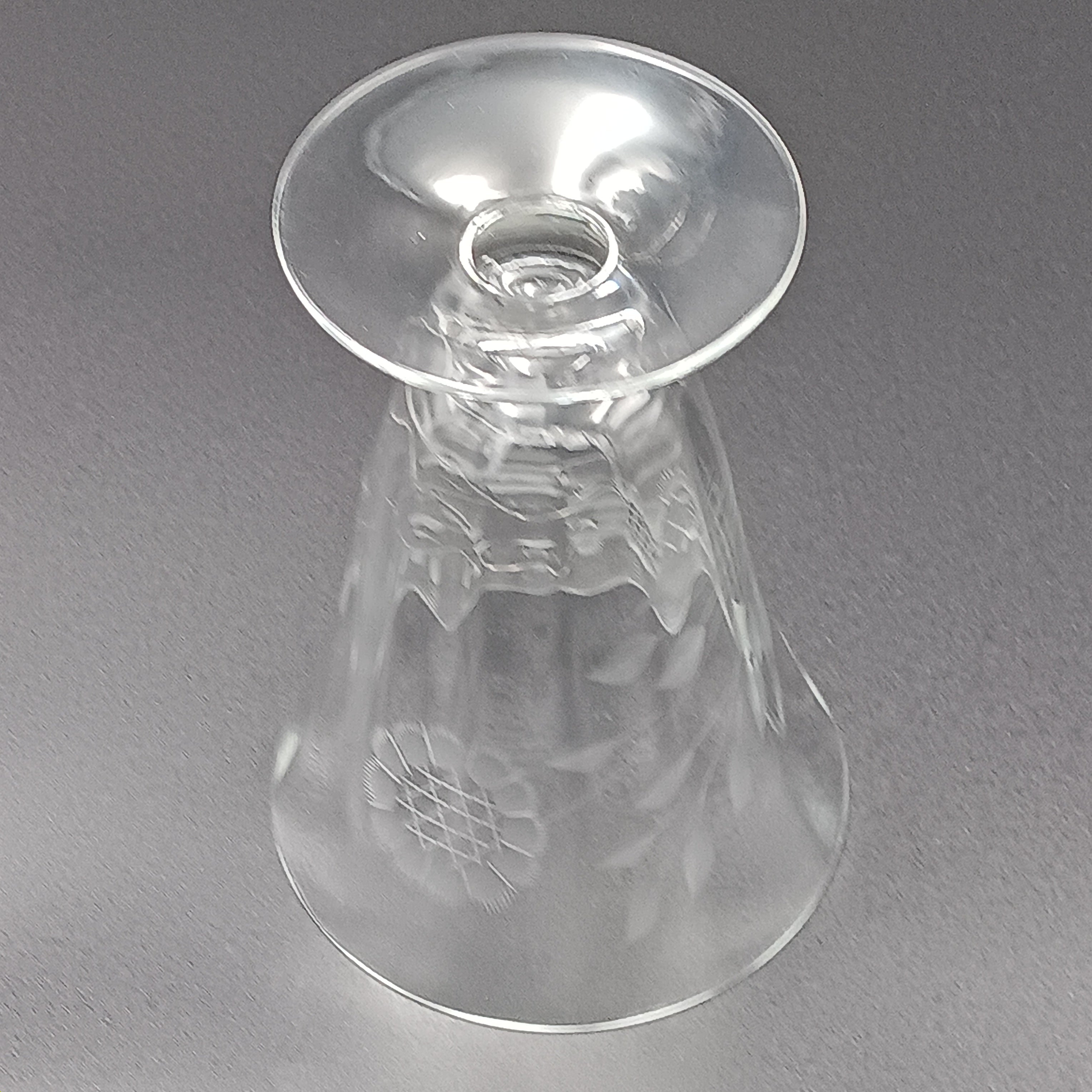 W J Hughes Cornflower Crystal Footed Tumbler – 4 7/8"