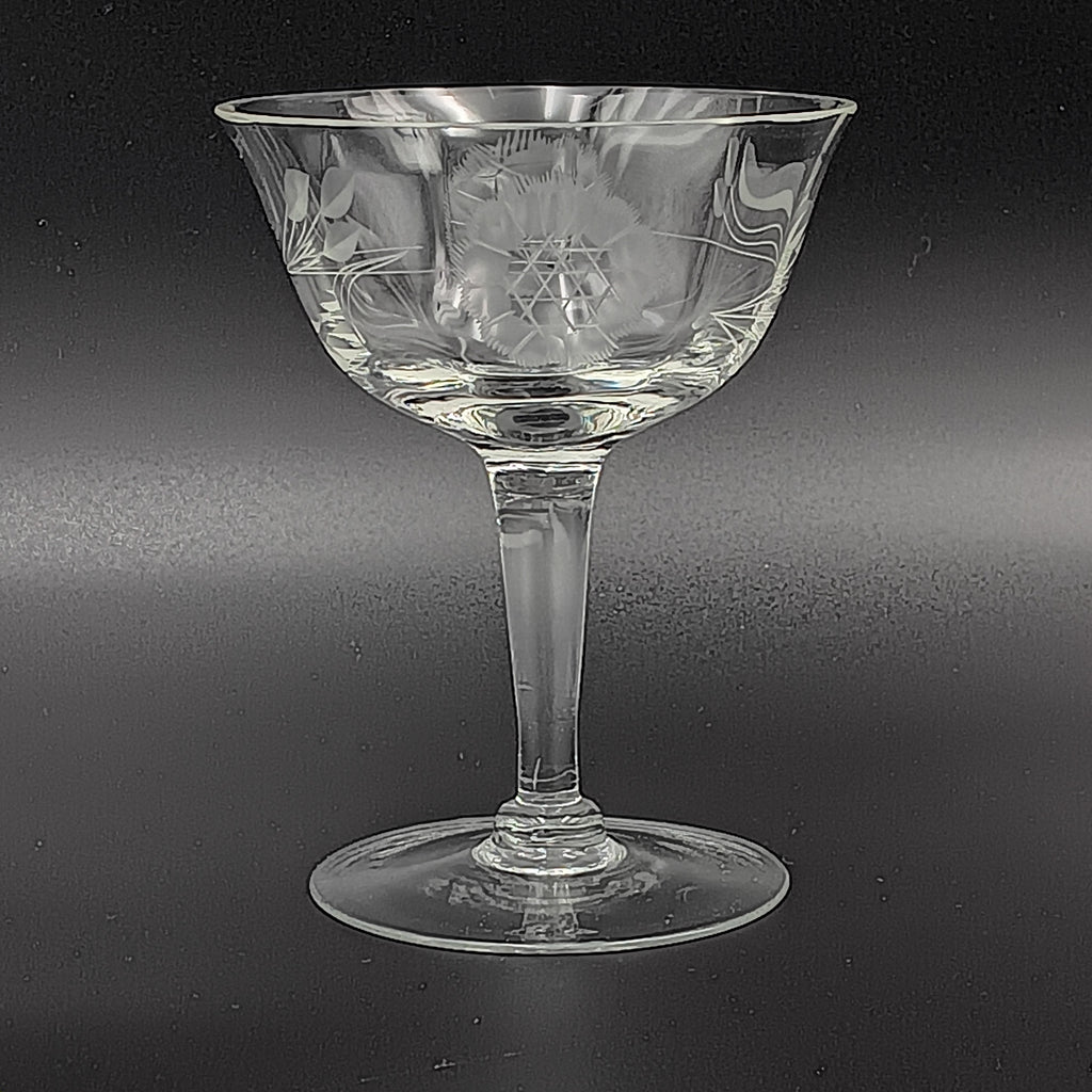 W J Hughes Cornflower Pattern 4¼" Liquor Cocktail Glass