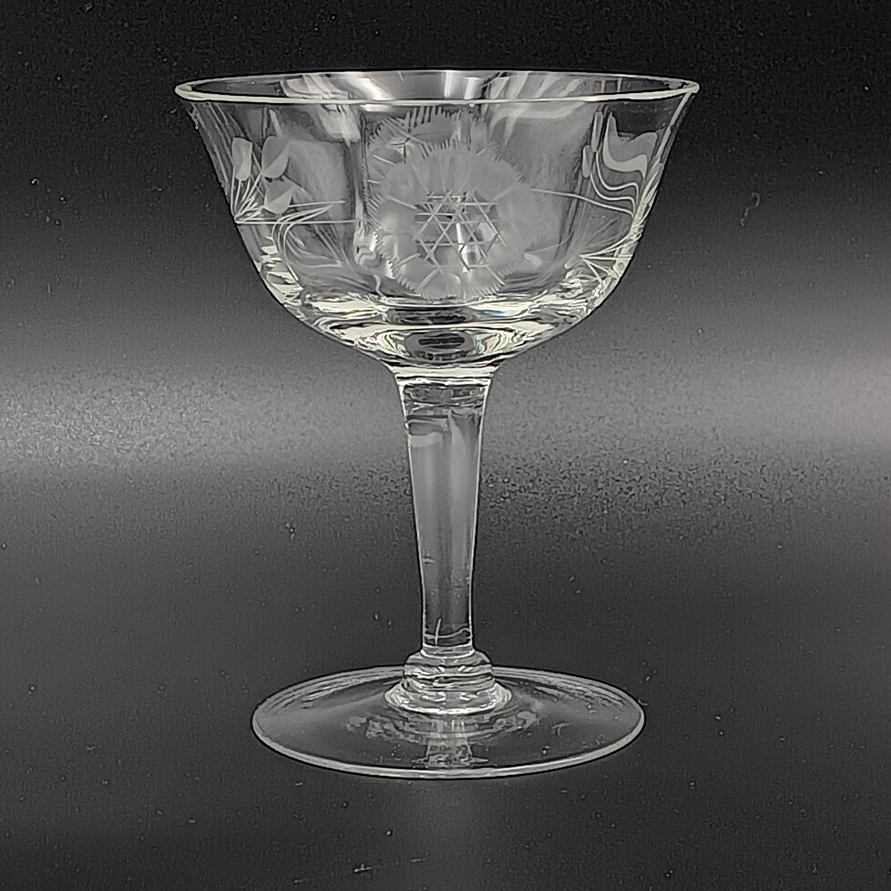 W J Hughes Cornflower Pattern 4¼" Liquor Cocktail Glass