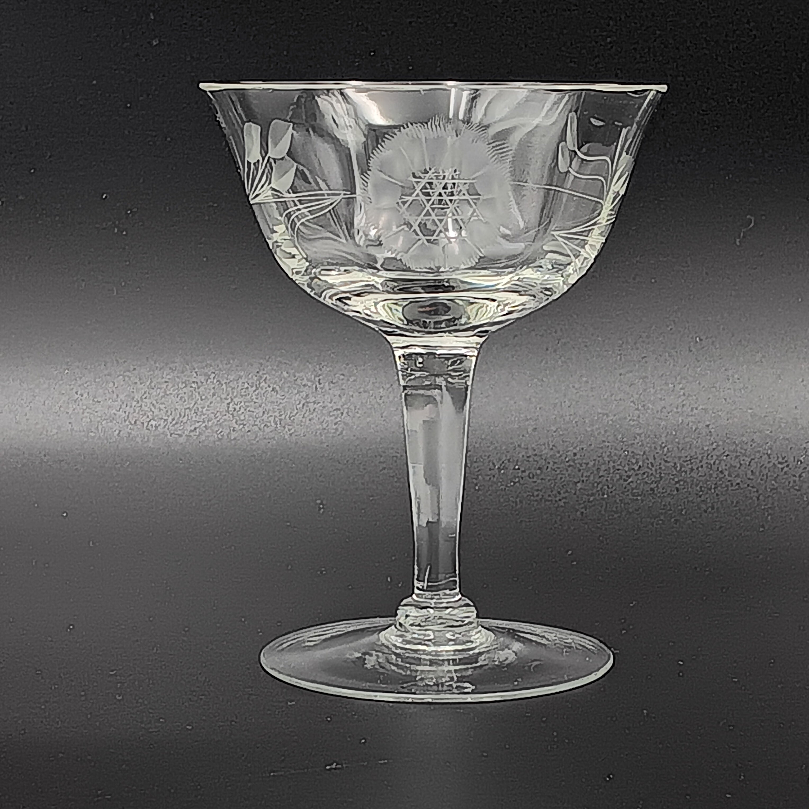 W J Hughes Cornflower Pattern 4¼" Liquor Cocktail Glass