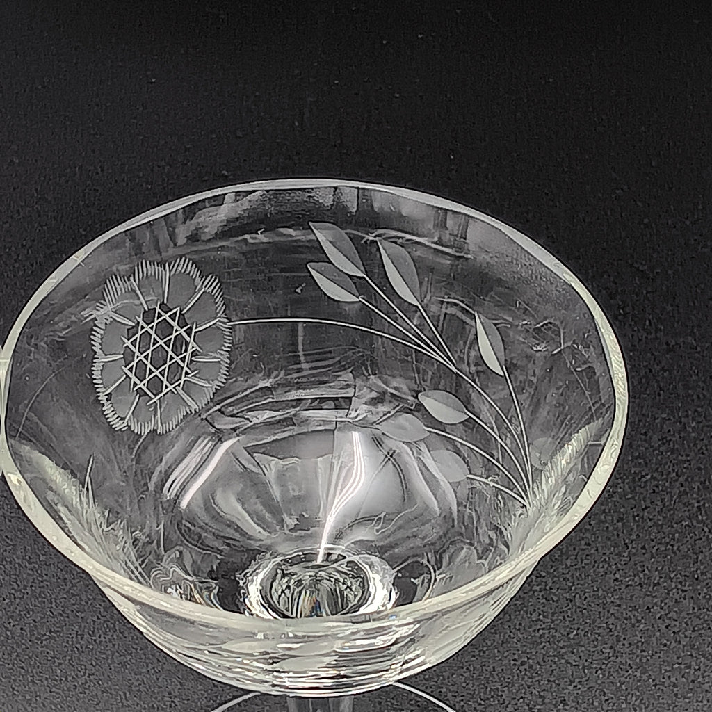 W J Hughes Cornflower Pattern 4¼" Liquor Cocktail Glass