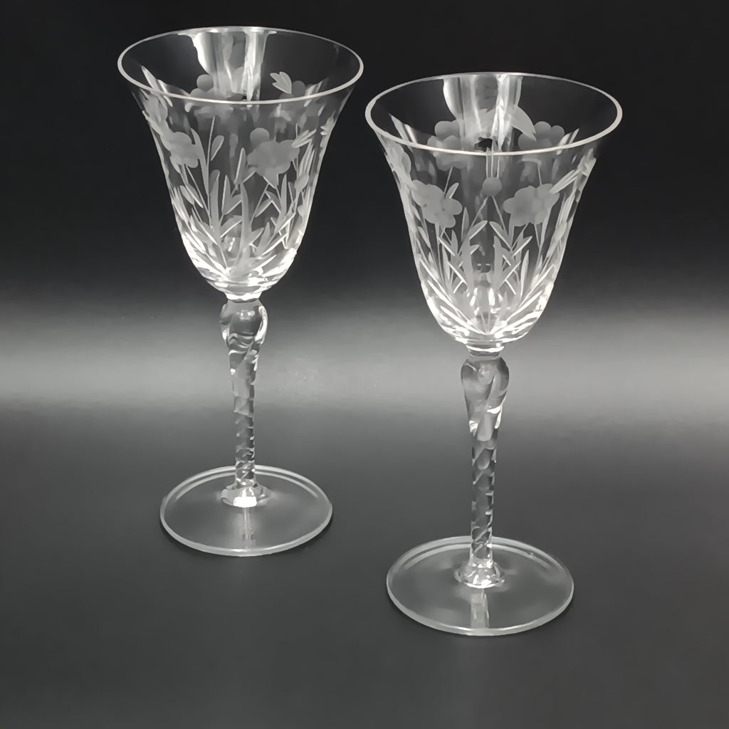 Vintage 6 ¾" Cut Crystal Wine Glass – Elegance in Every Sip