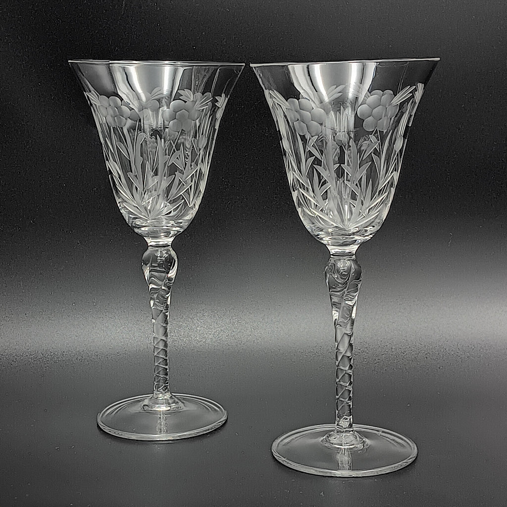 Vintage 6 ¾" Cut Crystal Wine Glass – Elegance in Every Sip