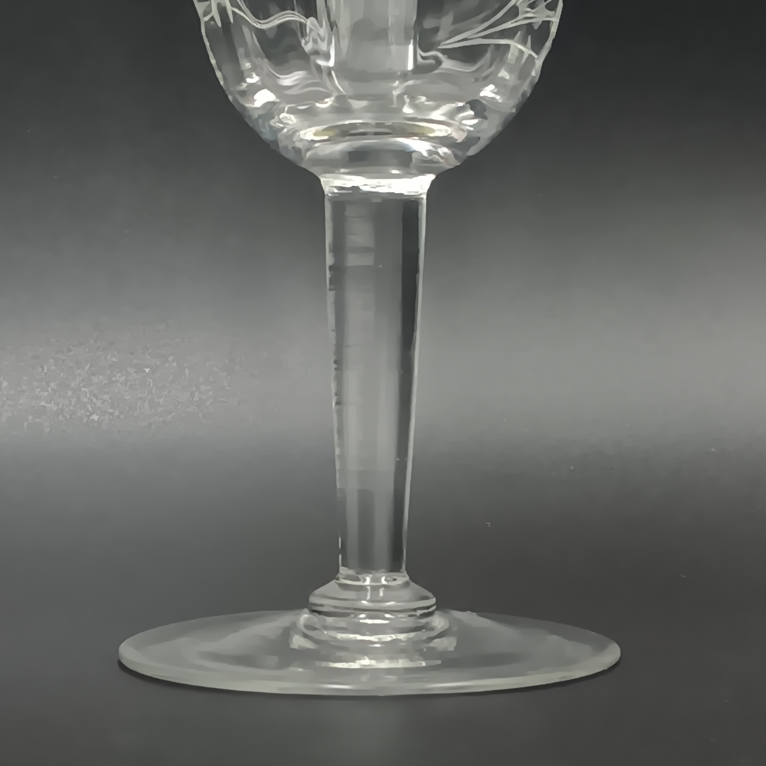 Vintage W.J. Hughes Cornflower Crystal Water Goblet – 6¾" Smooth Stem, Optic
