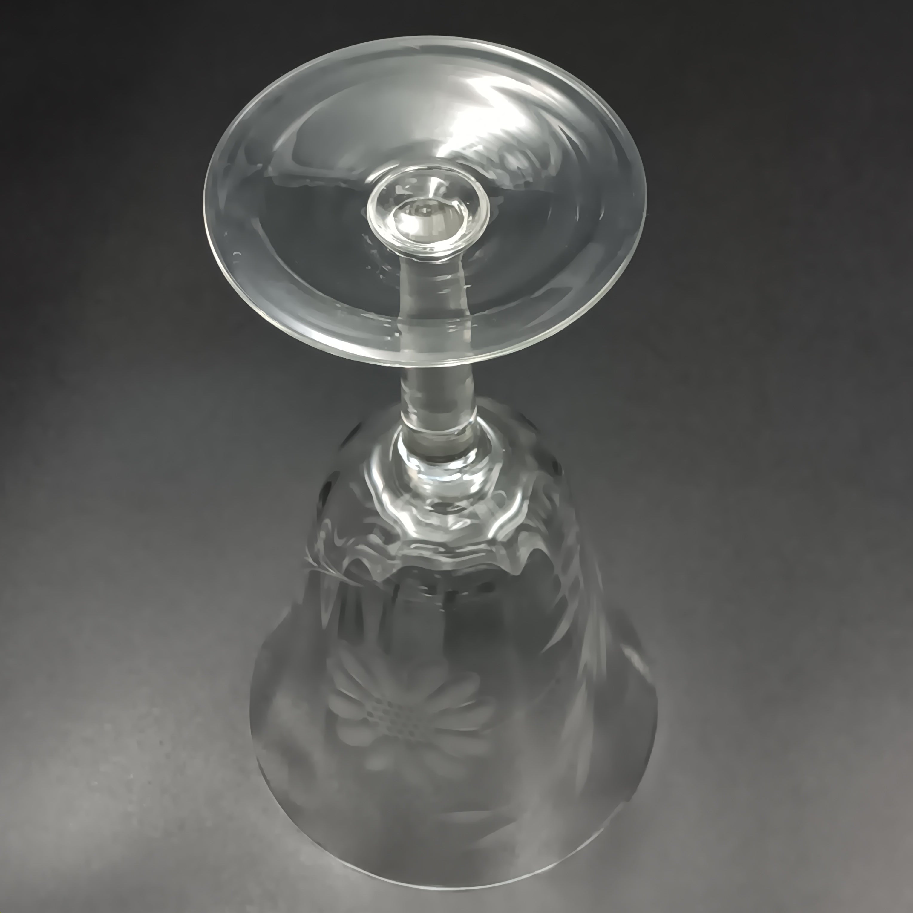 Vintage W.J. Hughes Cornflower Crystal Water Goblet – 6¾" Smooth Stem, Optic