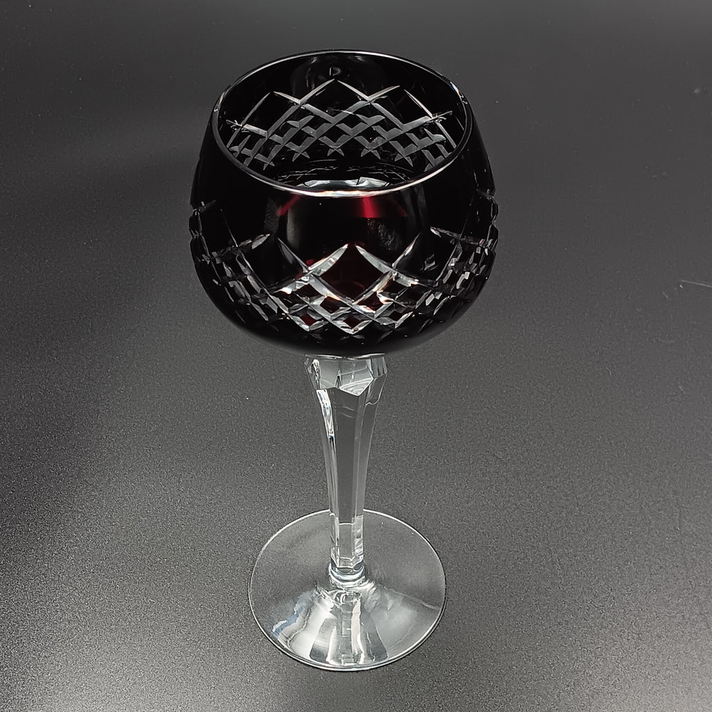 Elegant 7 7/8" Clear Cut Ruby Red Crystal Wine Glass – Timeless Sophistication