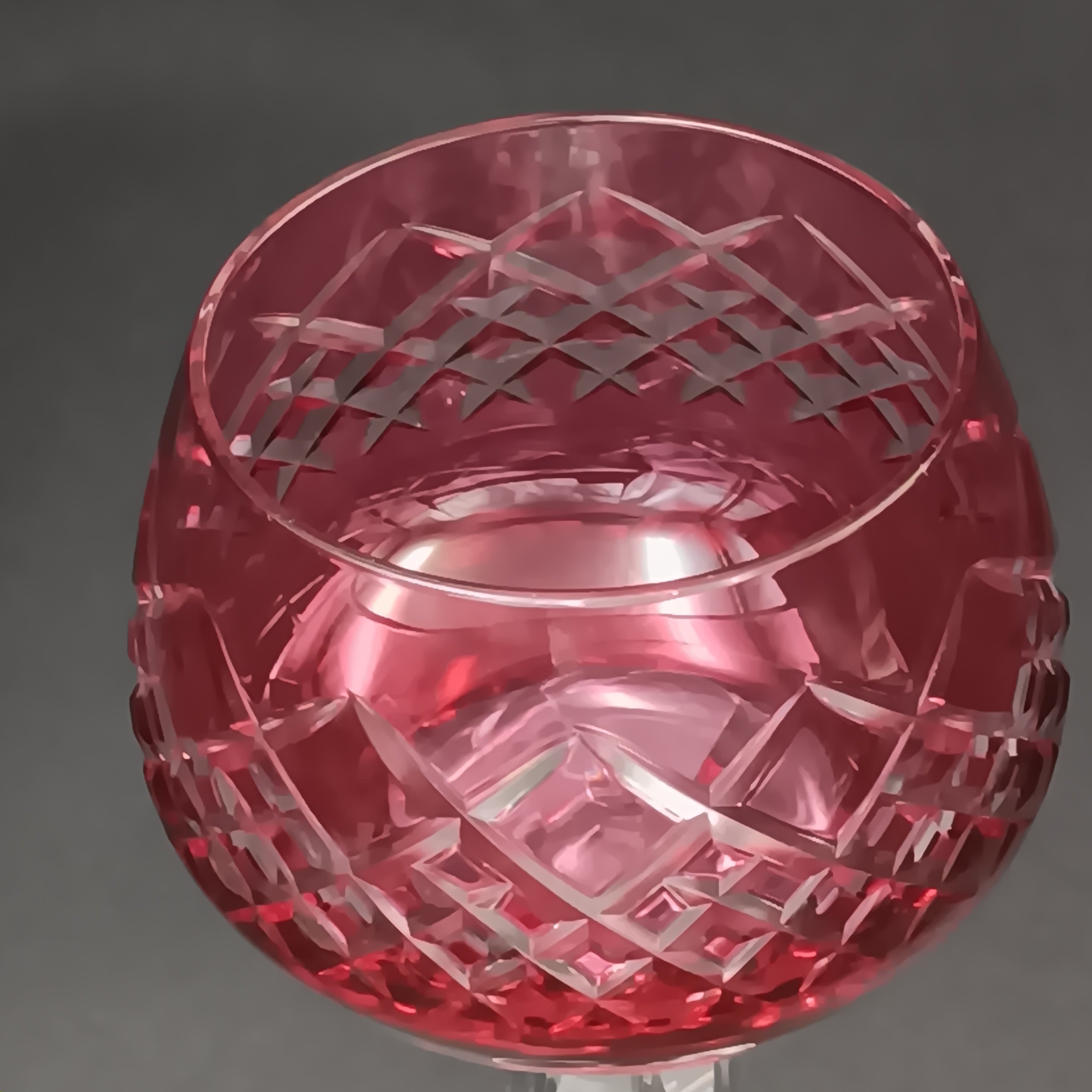 Elegant 7 7/8" Clear Cut Pink Crystal Wine Glass – Timeless Sophistication