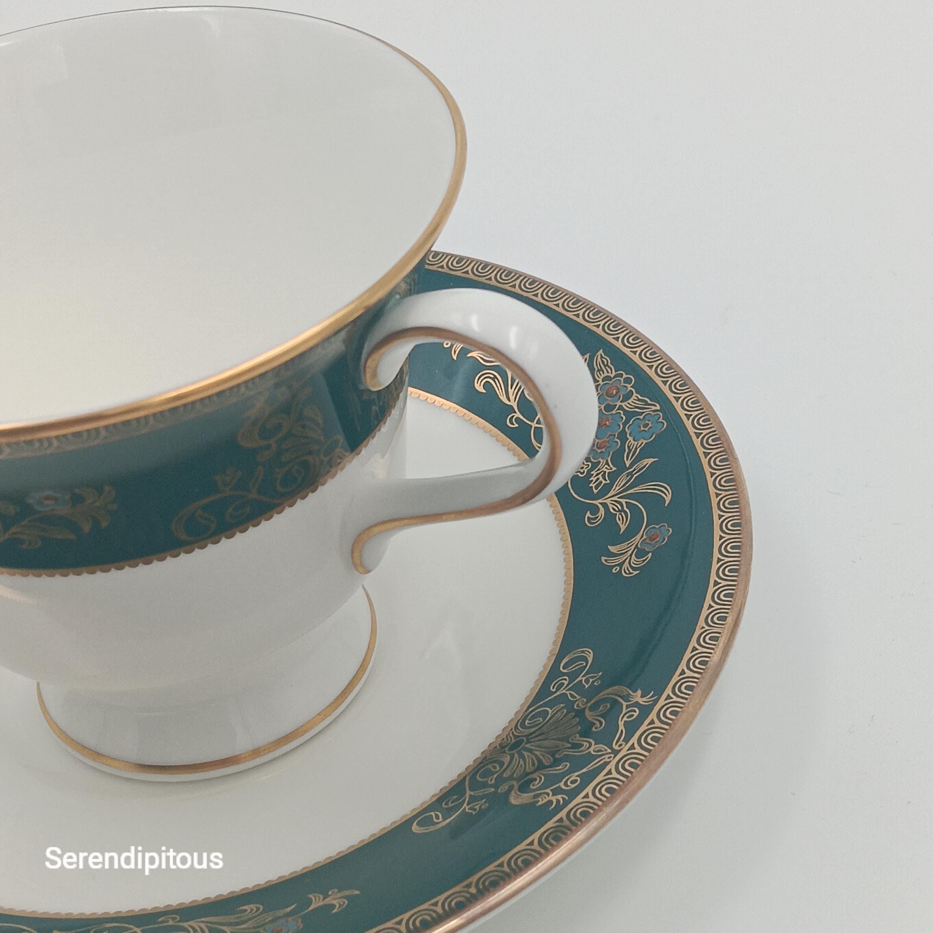 Wedgwood "Agincourt", Set of 8 Teacups & Saucers