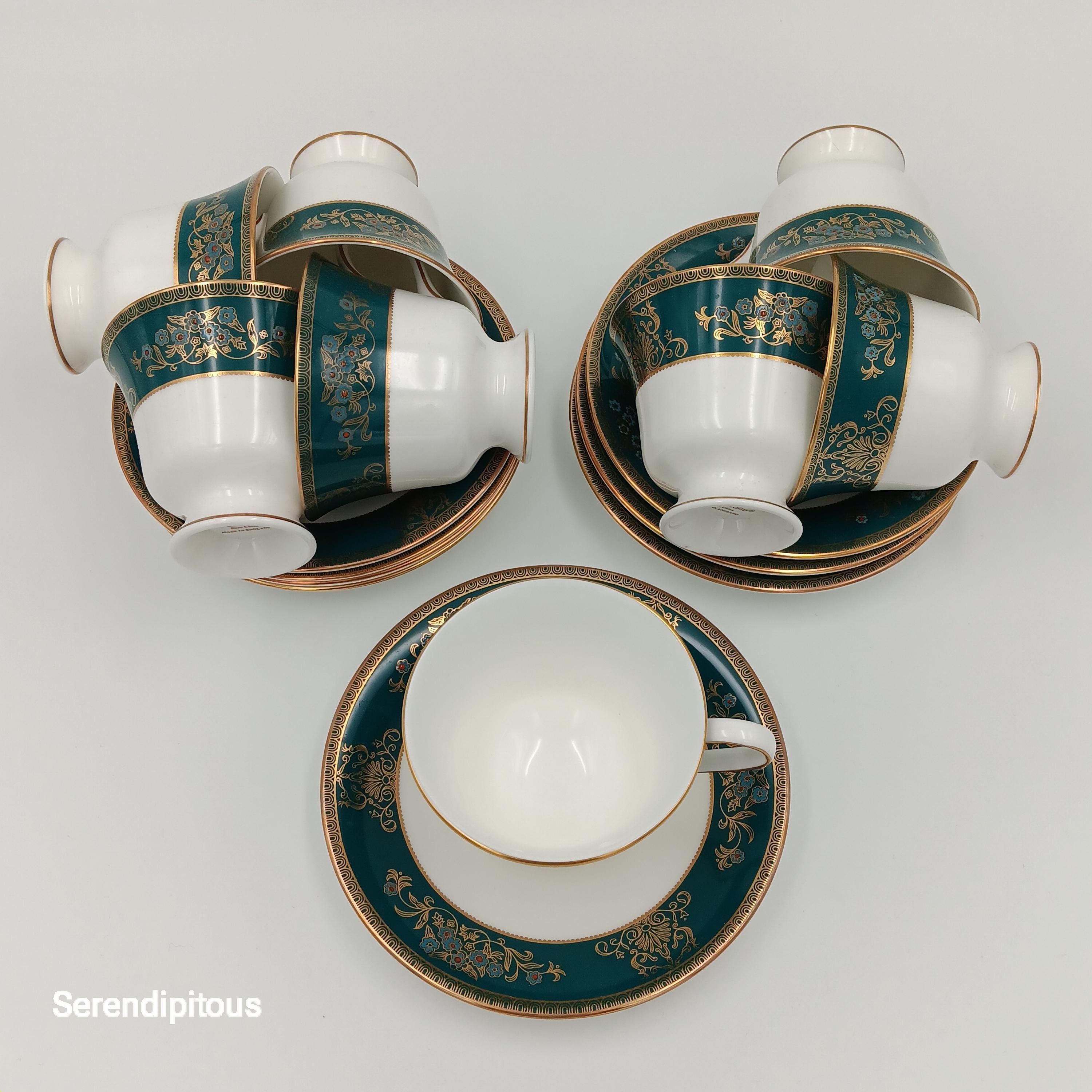 Wedgwood "Agincourt", Set of 8 Teacups & Saucers