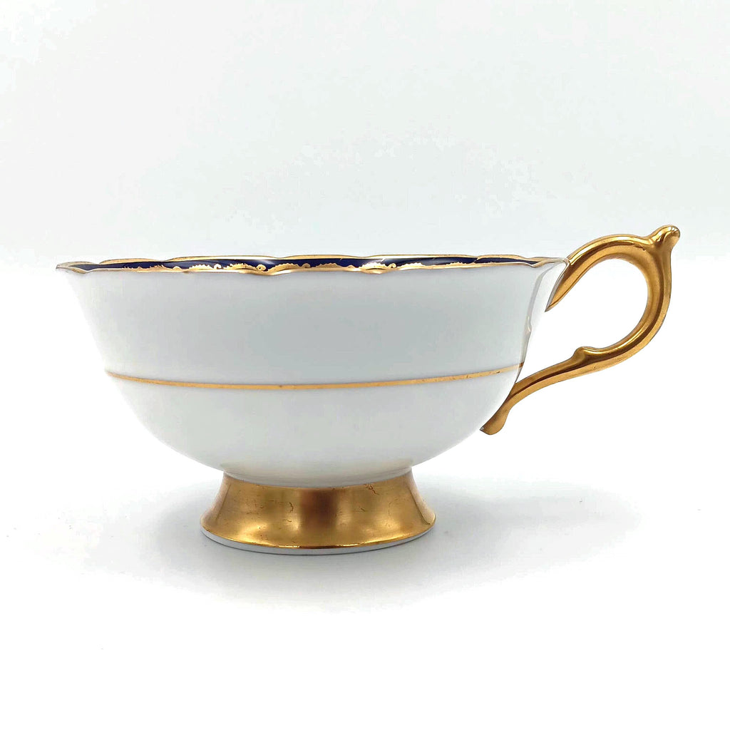 Paragon, Double Warrant, Cobalt Blue, Floating Rose Teacup & Saucer