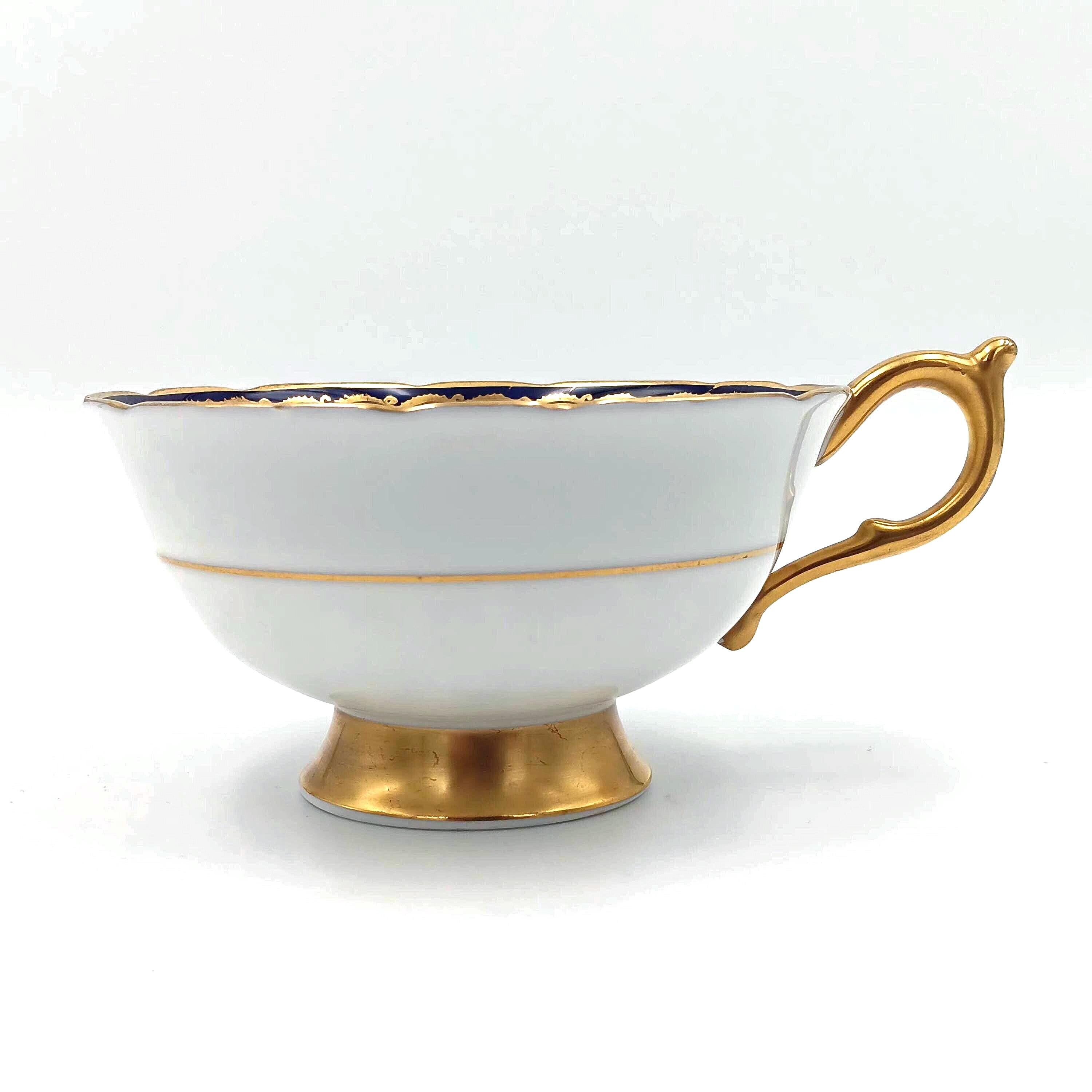 Paragon, Double Warrant, Cobalt Blue, Floating Rose Teacup & Saucer