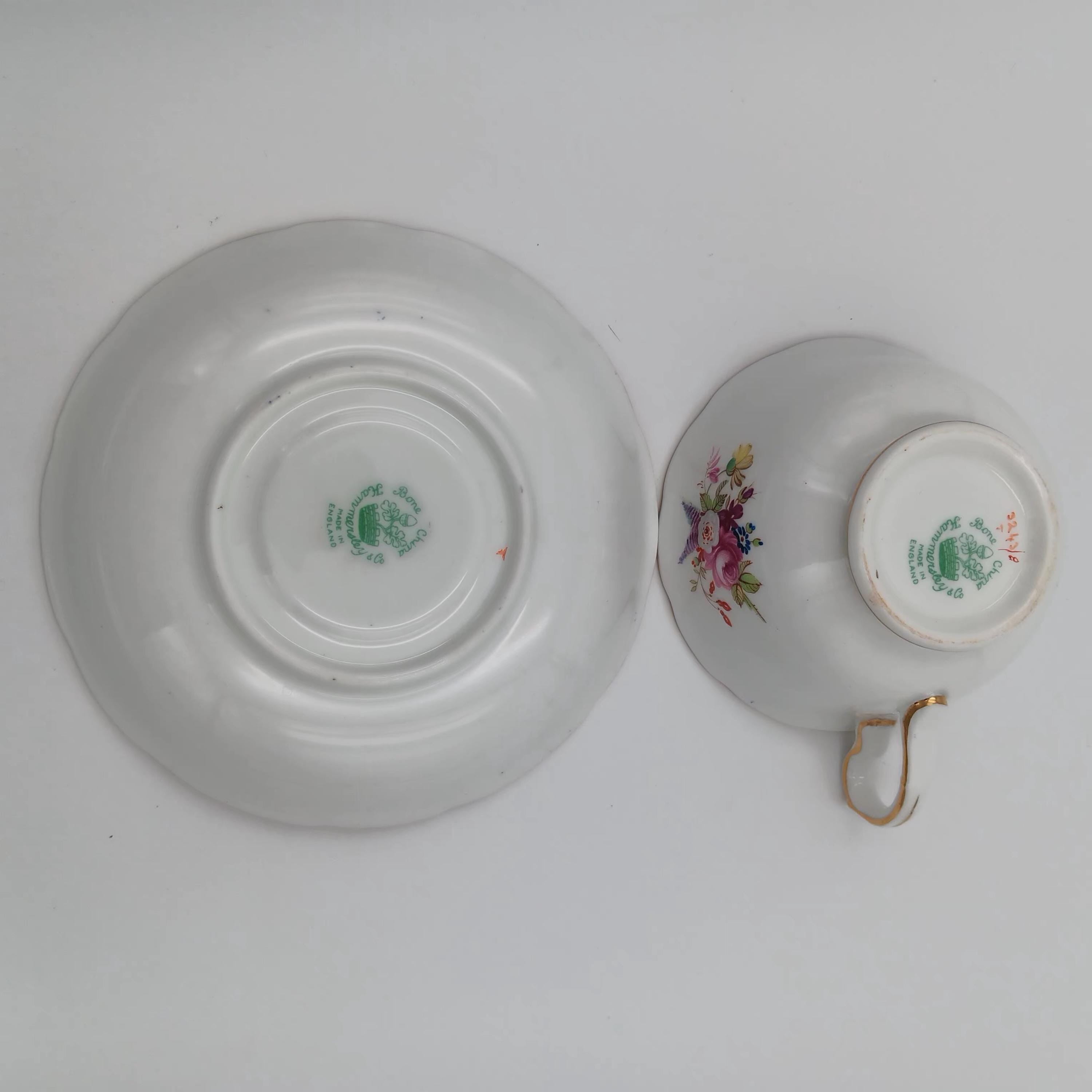 Vintage Hammersley Signed Teacup & Saucer