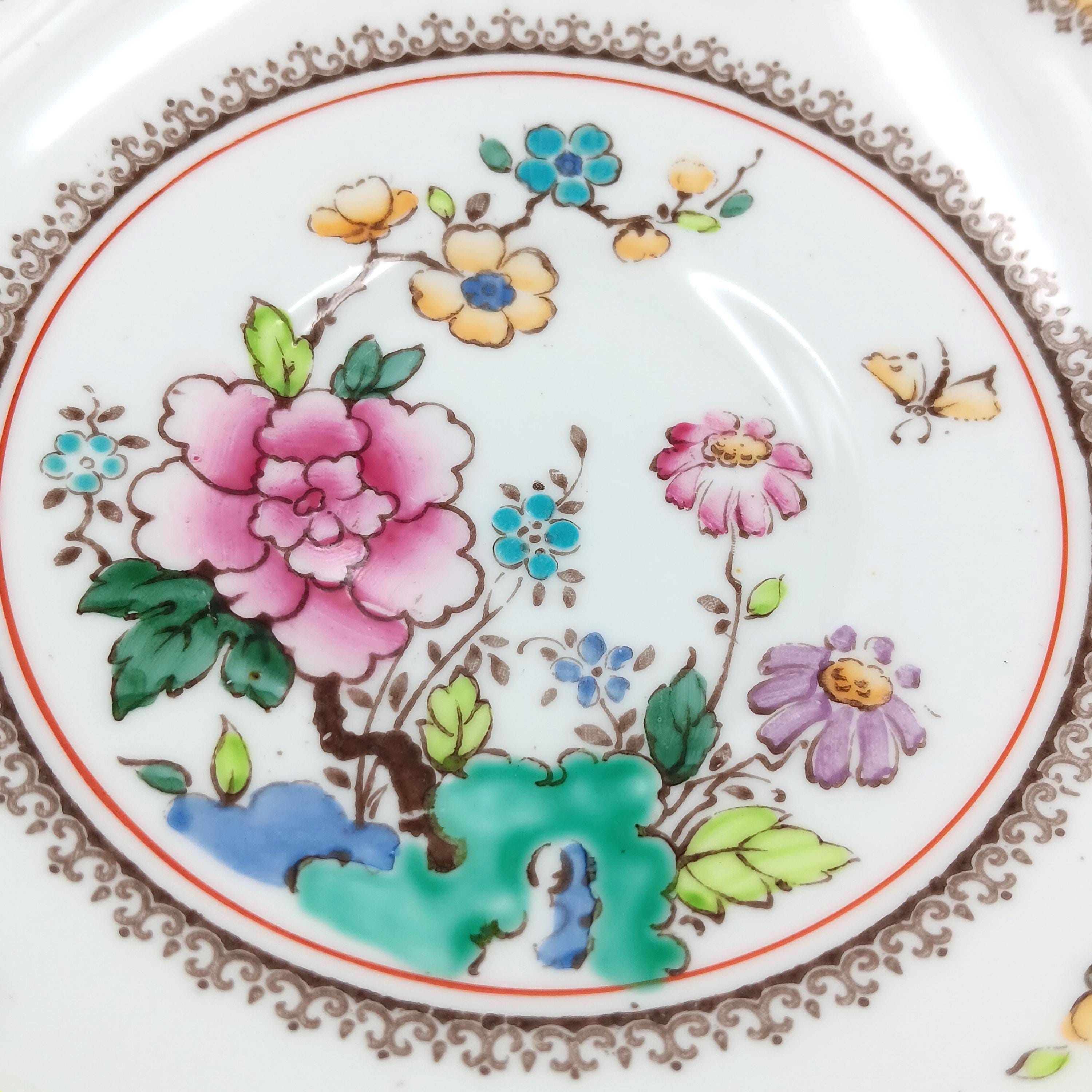 1930s Crown Staffordshire Hand-Painted Teacup & Saucer