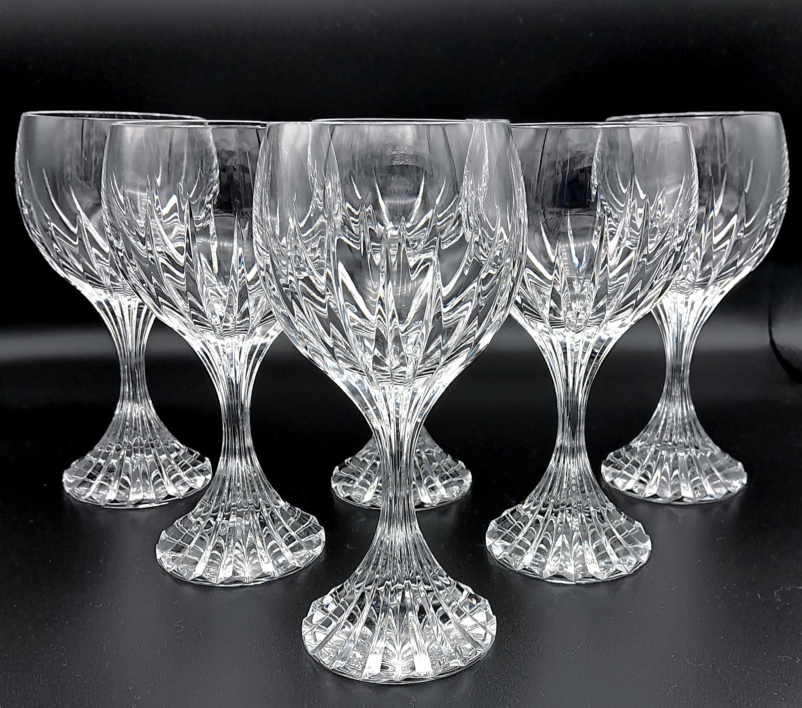 Baccarat Massena Crystal 6 3/8" White Wine Glass - 'AMERICAN' Style
