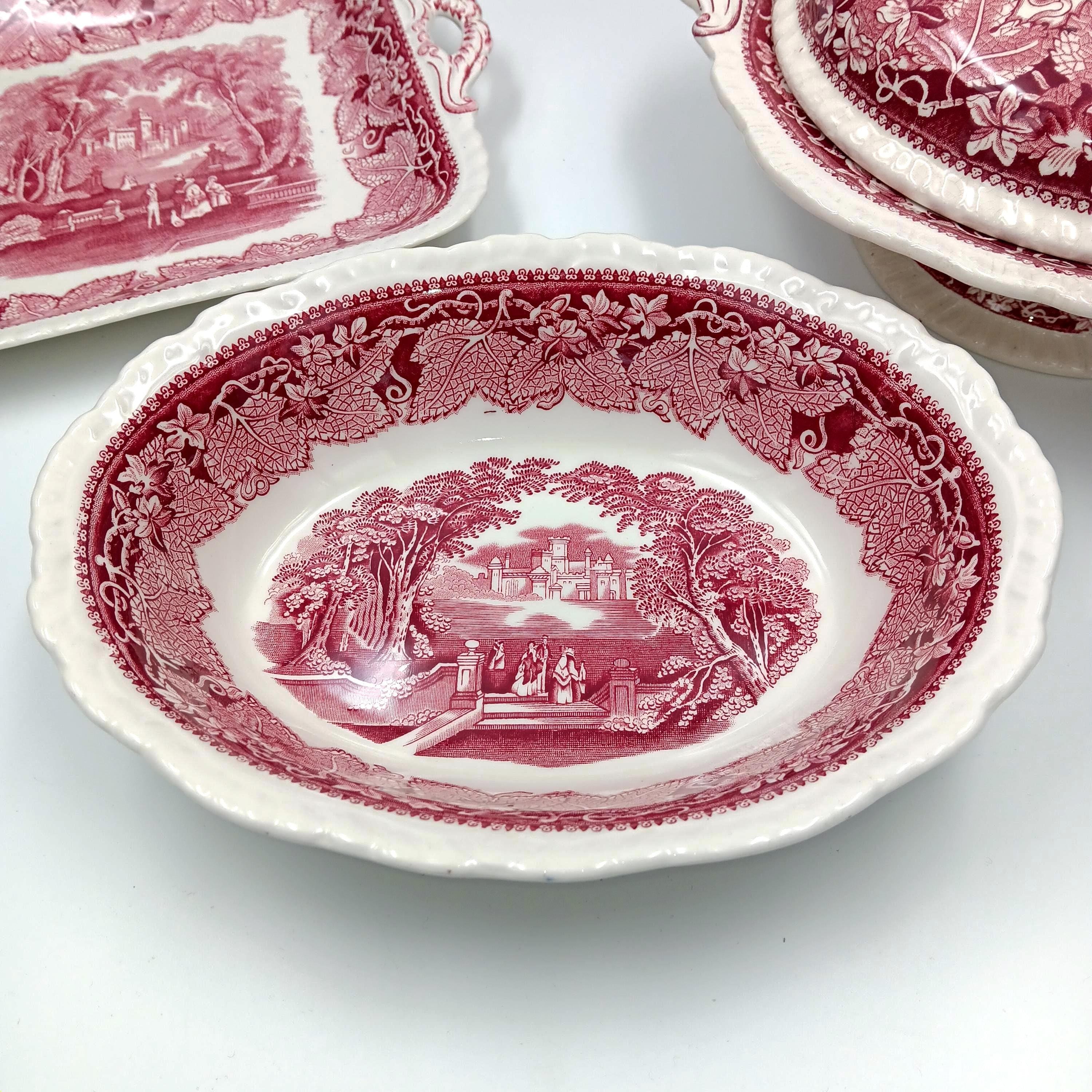 Vintage Mason's Vista Pink Ironstone, Accessory Pieces