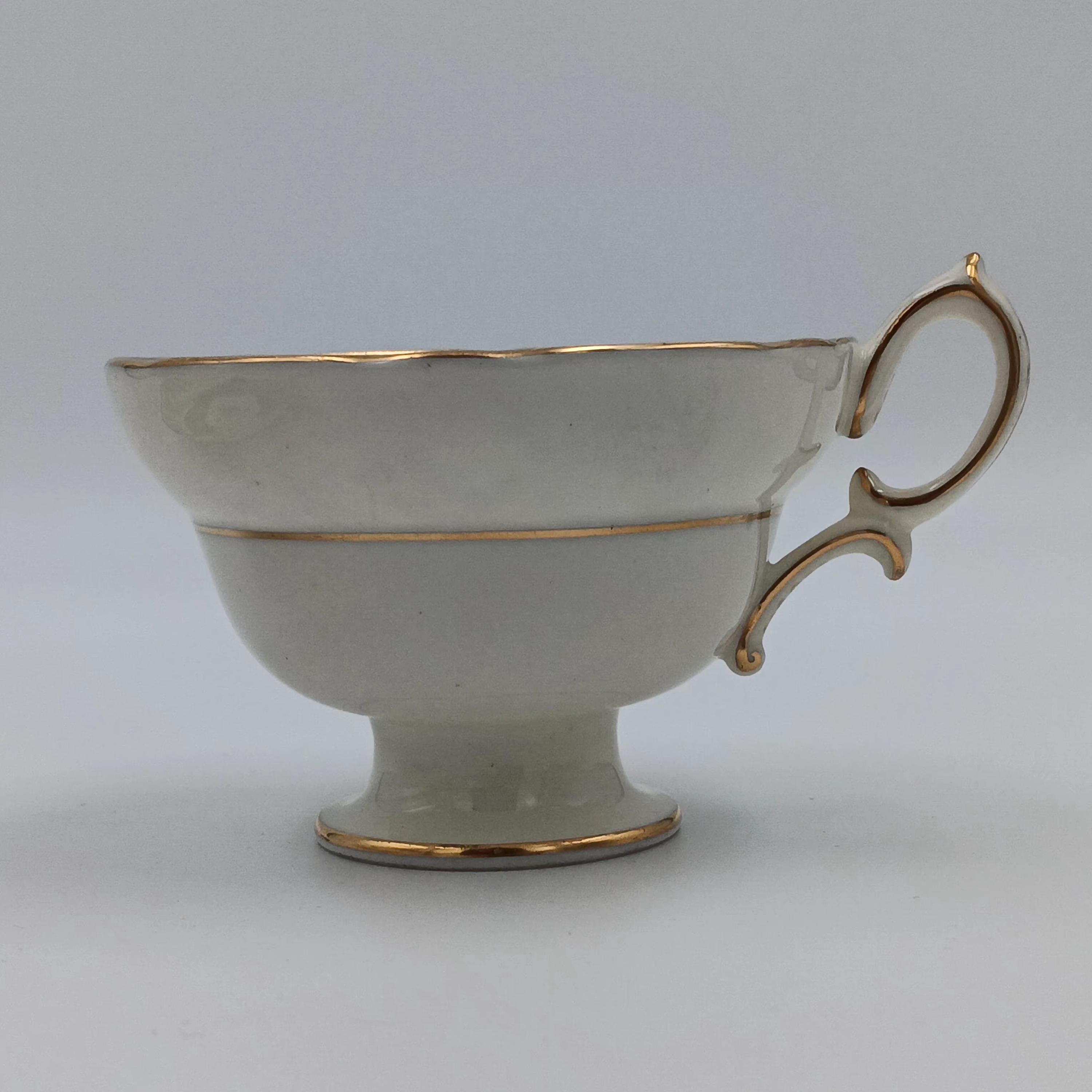 Rare Hammersley Hand Painted Red-Burgundy Teacup & Saucer