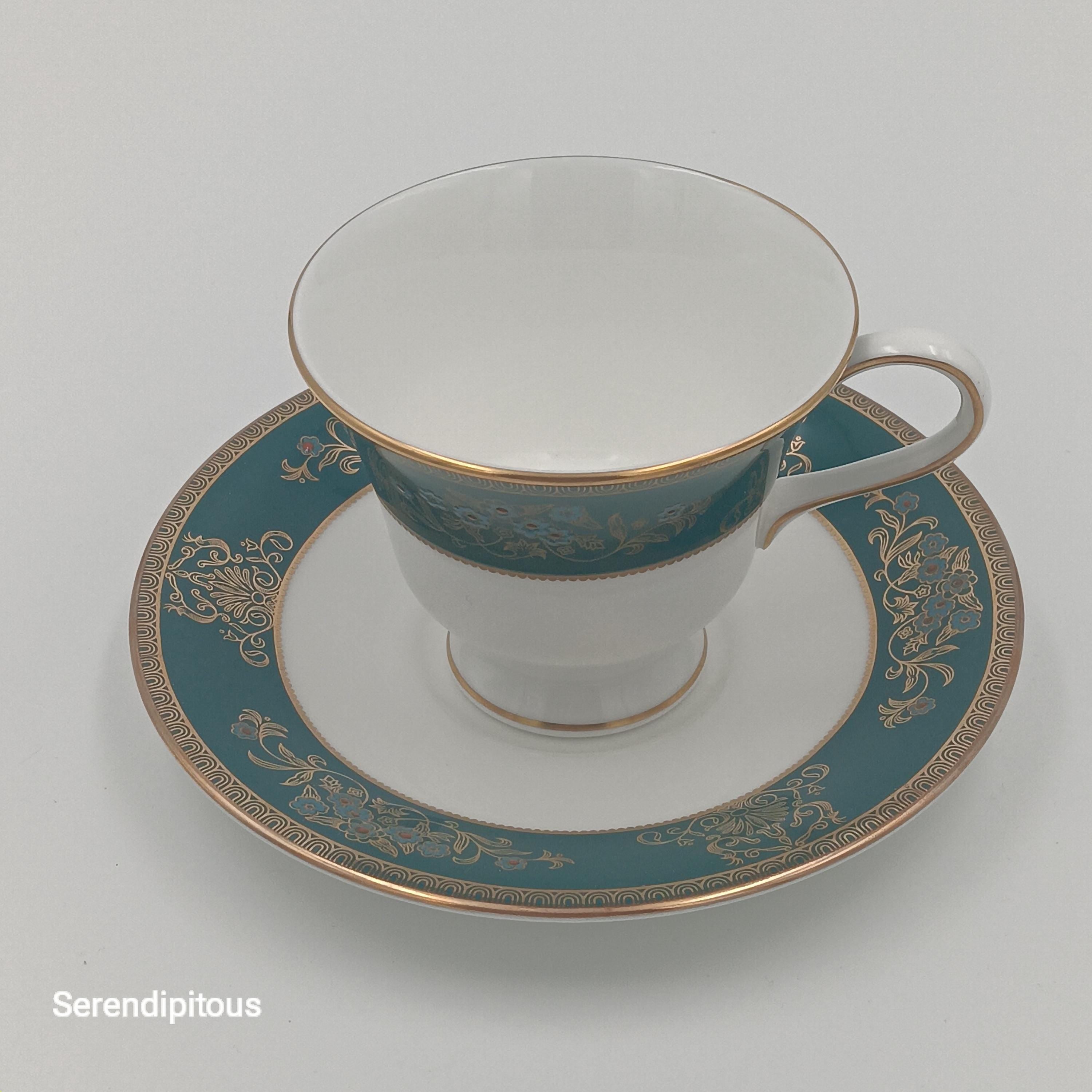 Wedgwood "Agincourt", Set of 8 Teacups & Saucers